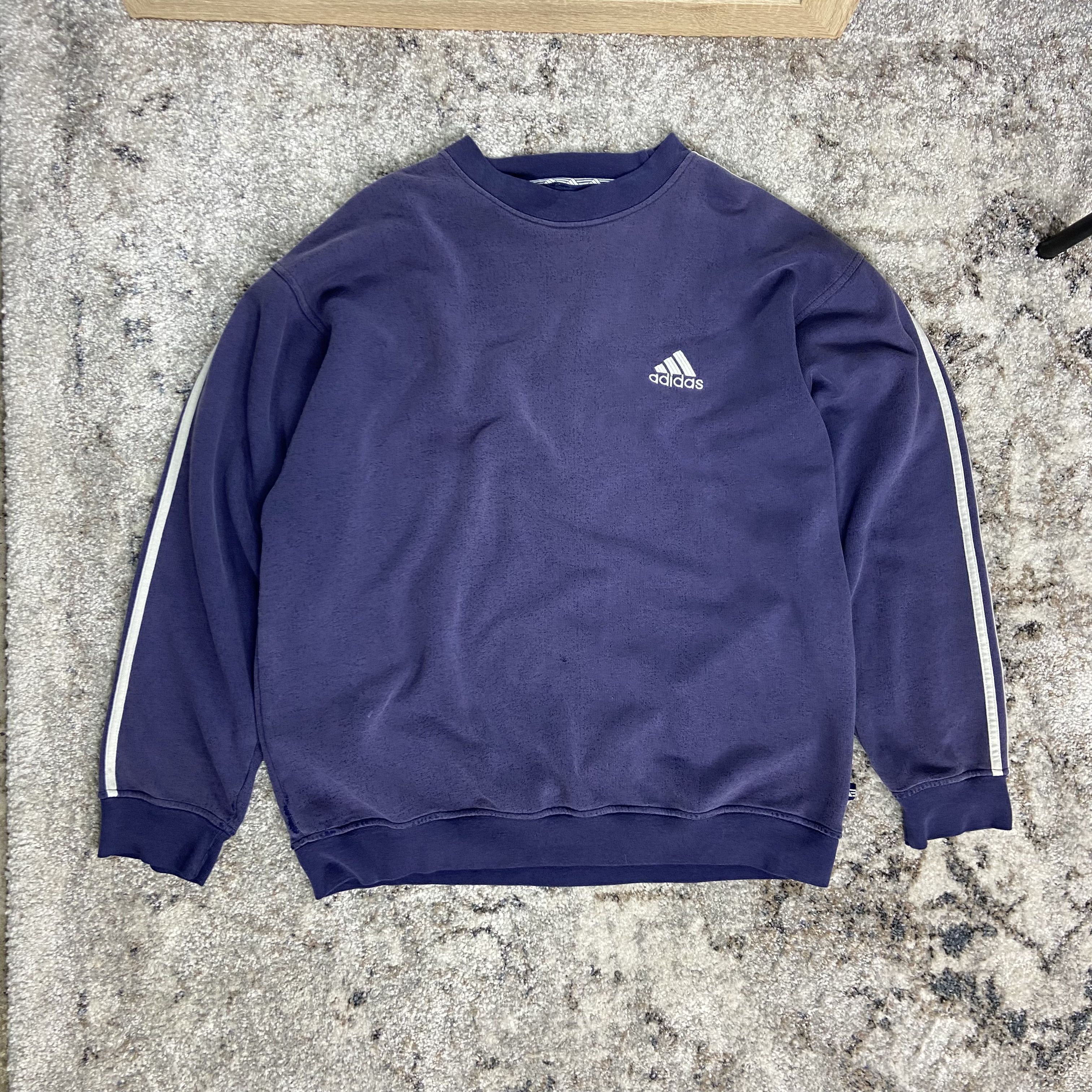 Adidas PURPLE HAZE 1990s ADIDAS FADED BOXY SWEATSHIRT - № 1182 Size US XL / EU 56 / 4 - 1 Thumbnail