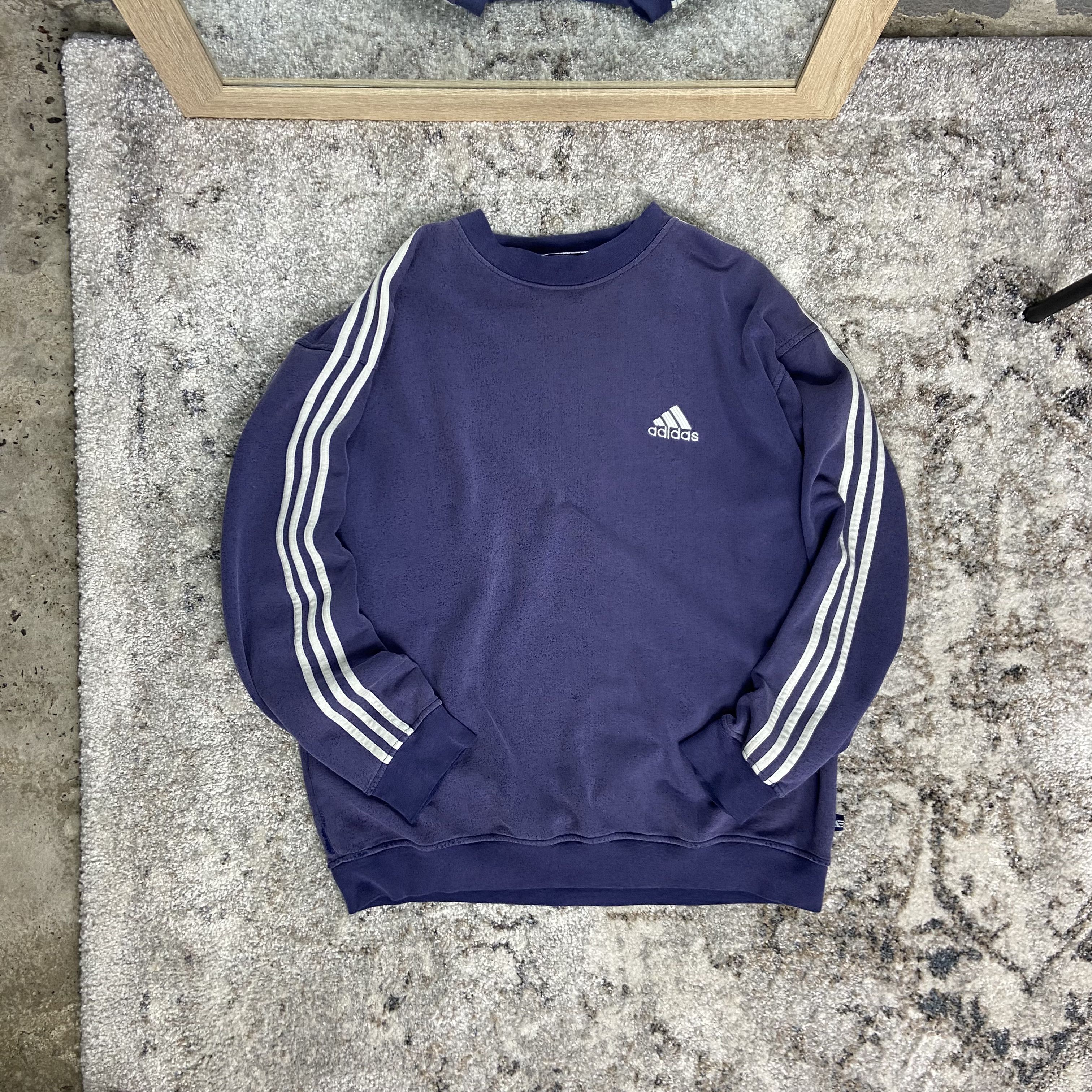 Adidas PURPLE HAZE 1990s ADIDAS FADED BOXY SWEATSHIRT - № 1182 Size US XL / EU 56 / 4 - 3 Thumbnail