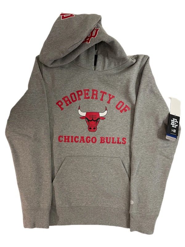 Eric Emanuel x Chicago Bulls Hoodie, Gray - Size: M, NBA by New Era