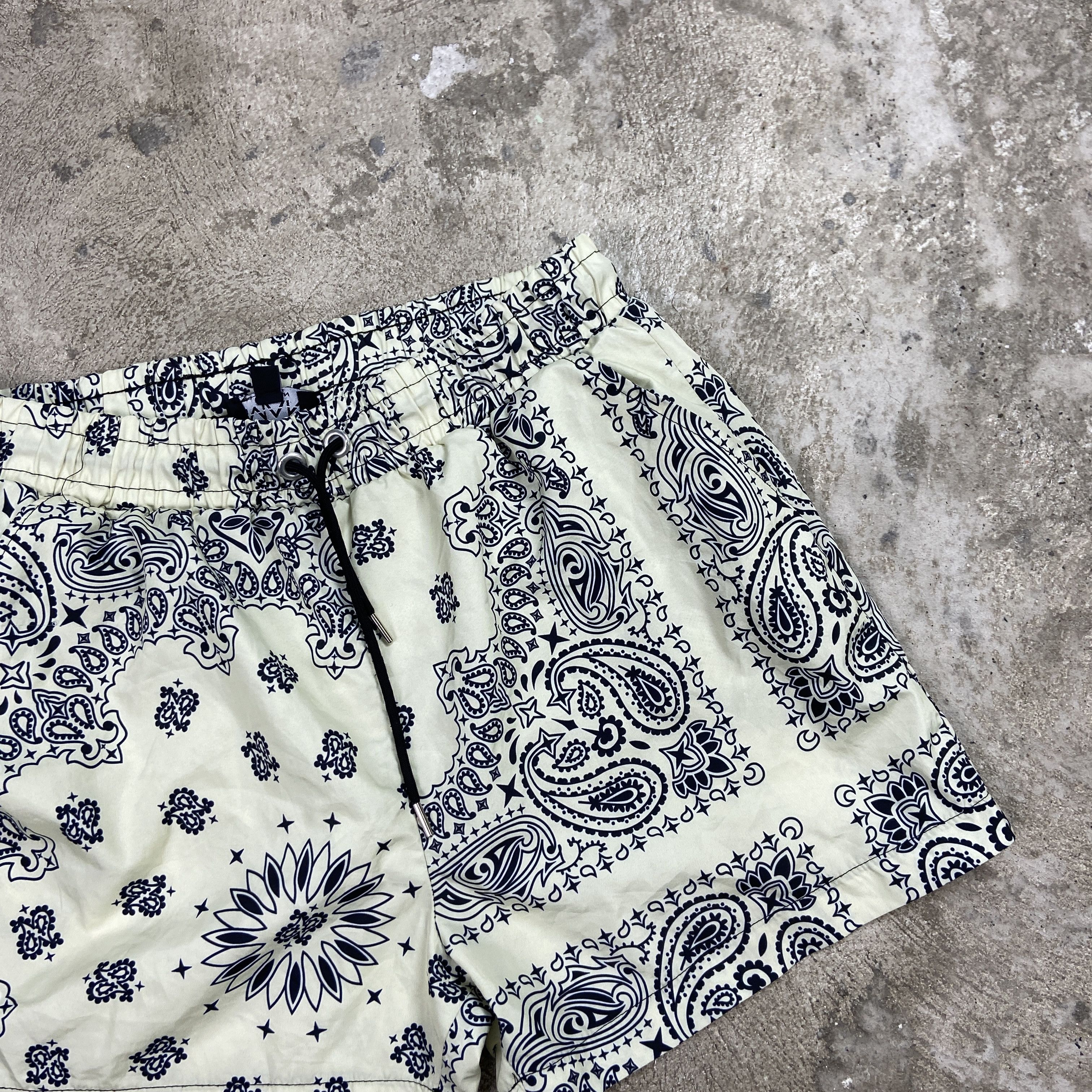 Vintage BAGGY Y2K BANDANA RARE NYLON SURFING SHORTS - LOT № 3037 Size US 32 / EU 48 - 2 Thumbnail