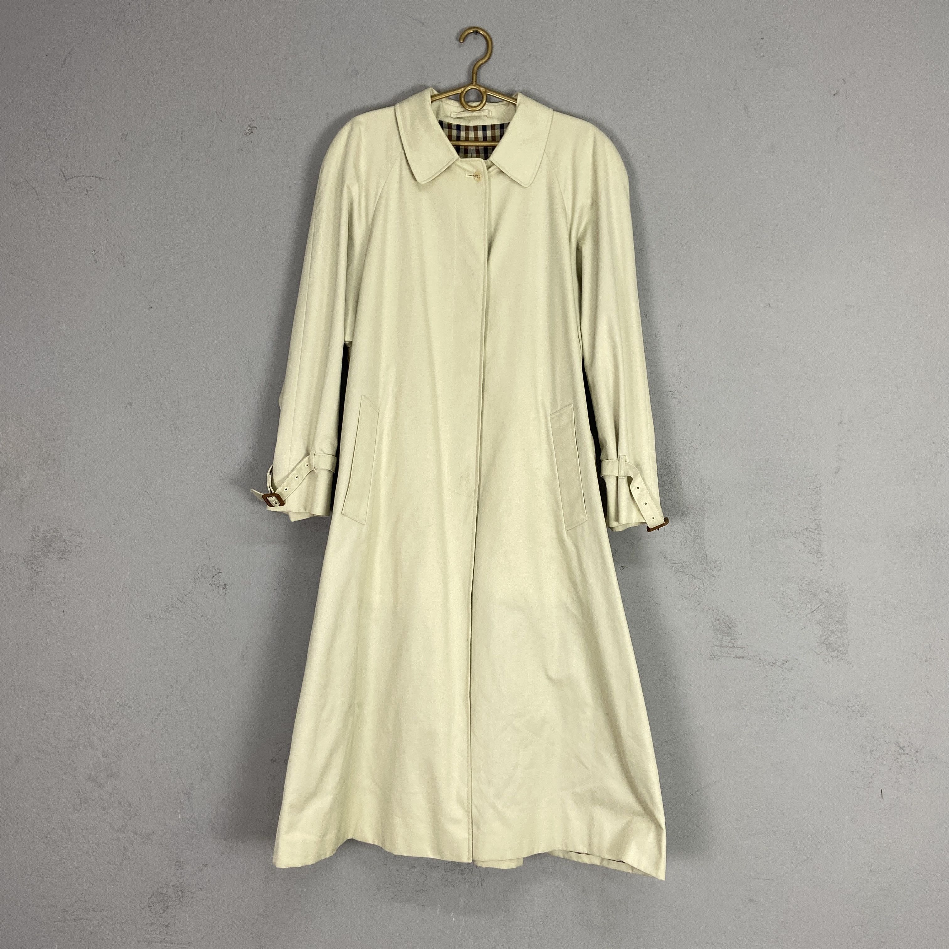 ジャケット・アウター 80s Aquascutum Hyper Long Trench Coat Vintage Aquascutum Trench Coat Raincoat Mens Size M 40 Reg