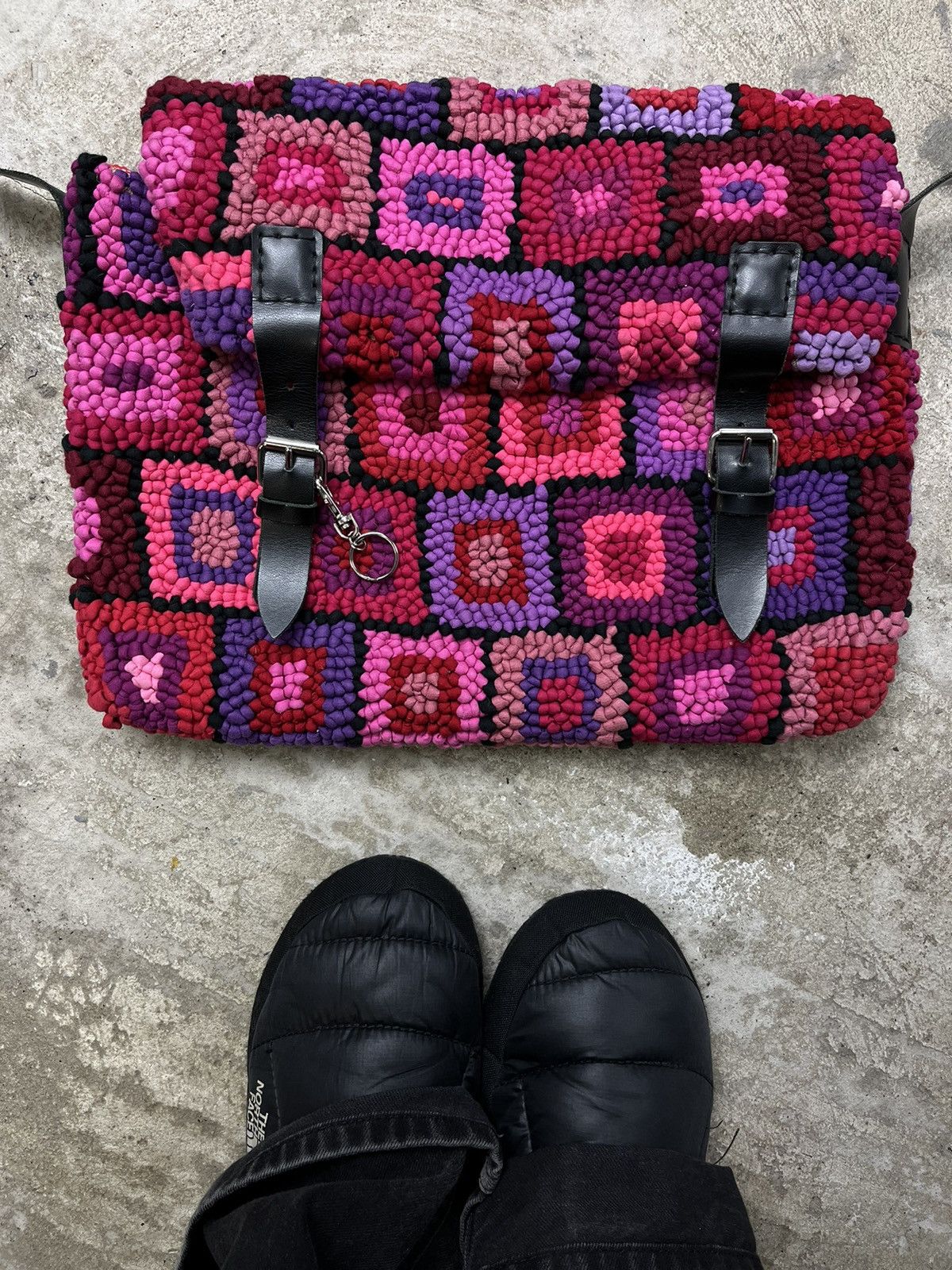 Vintage HAND KNITTED CUSTOM AMAZING PURPLE HAZE VINTAGE BAG - № 6064 Size ONE SIZE - 3 Thumbnail