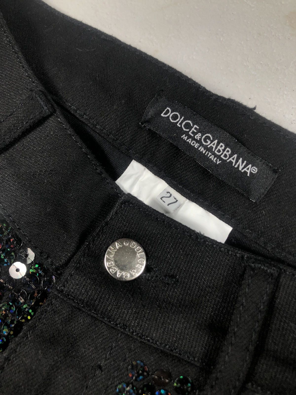 Dolce & Gabbana Dolce&Gabbana Vintage Full Sequins Very Rare Denim Jeans Size 27" / US 4 / IT 40 - 4 Thumbnail