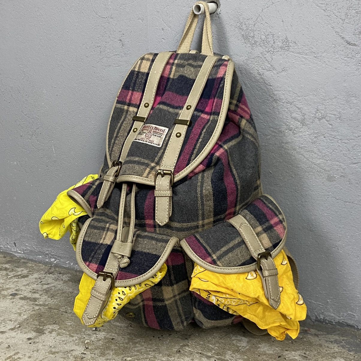 1980s HARRIS TWEED MULTIPOCKET RARE BACKPACK - LOT № 6004