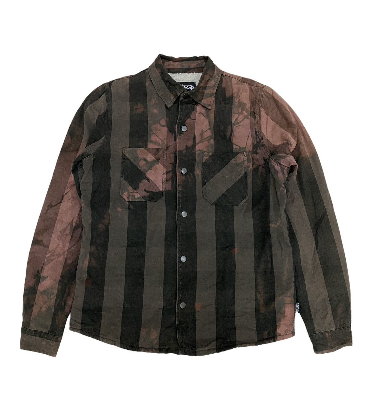 Flannel Stussy Gear Faded Distressed Sherpa Flannel Jacket Size US S / EU 44-46 / 1 - 1 Thumbnail
