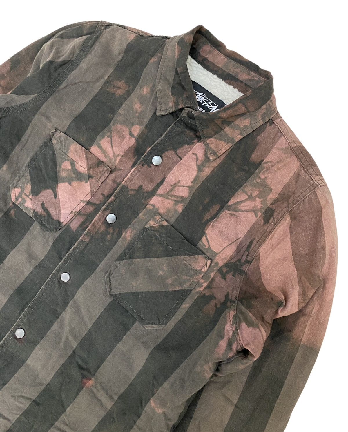 Flannel Stussy Gear Faded Distressed Sherpa Flannel Jacket Size US S / EU 44-46 / 1 - 3 Thumbnail