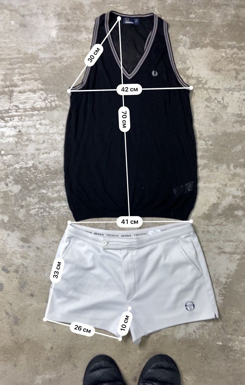 Fred Perry 1980s AWESOME COMBO - FP MESH TANK TOP + ST SHORTS 724 Size US M / EU 48-50 / 2 - 10 Thumbnail