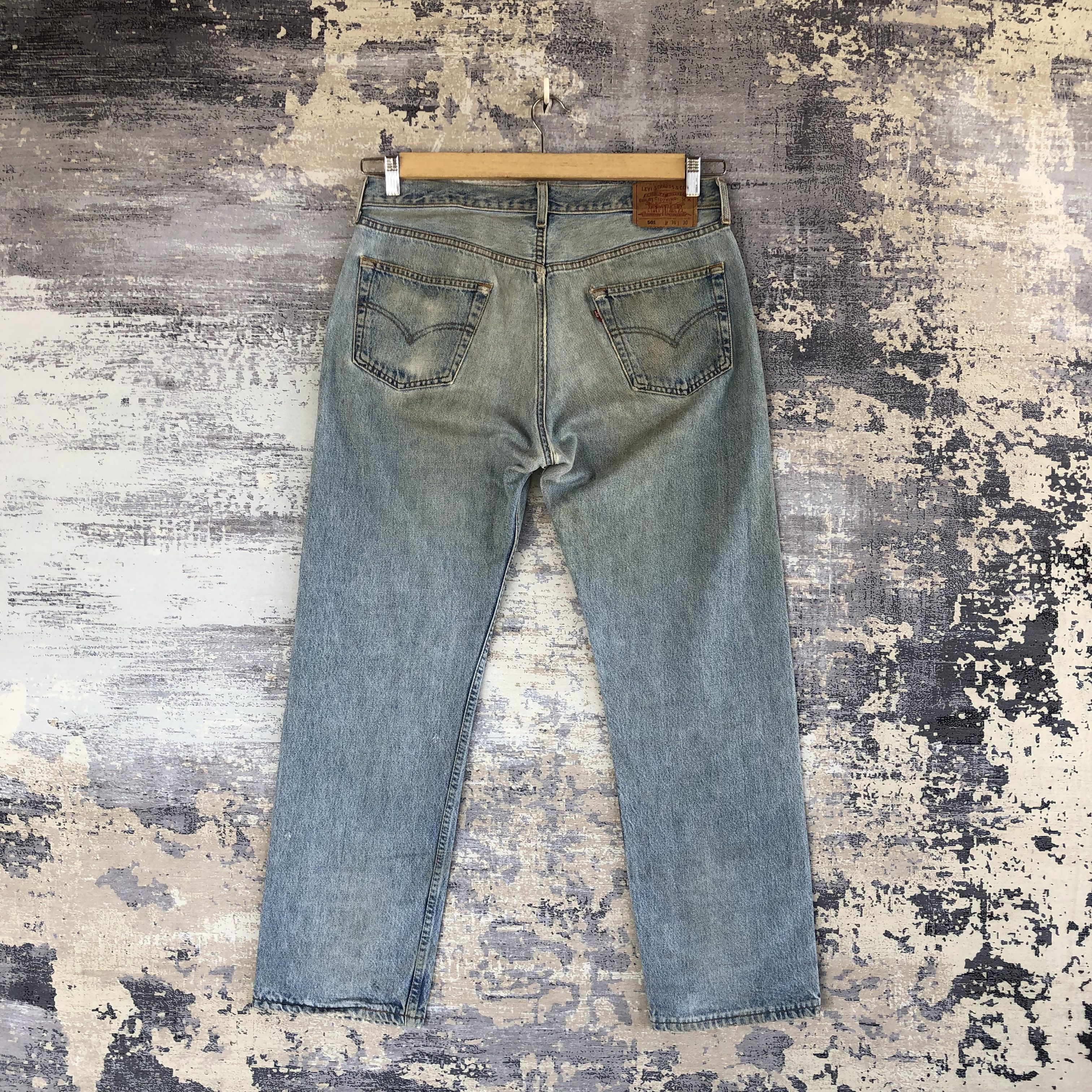 Levi's Vintage Levis 501 Mud Denim Dirty Faded Light Wash Jeans Size US 34 / EU 50 - 2 Thumbnail