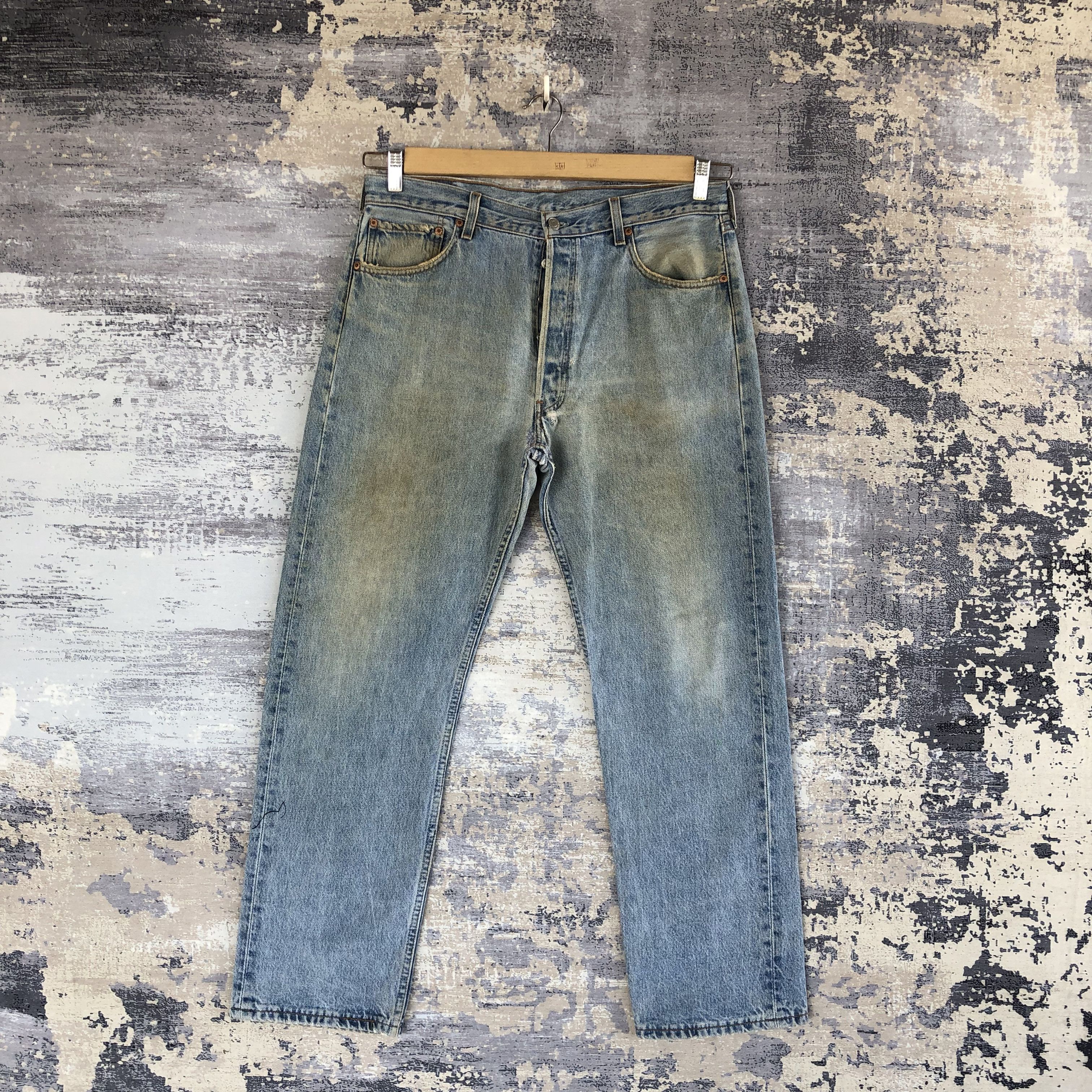 Levi's Vintage Levis 501 Mud Denim Dirty Faded Light Wash Jeans Size US 34 / EU 50 - 1 Thumbnail