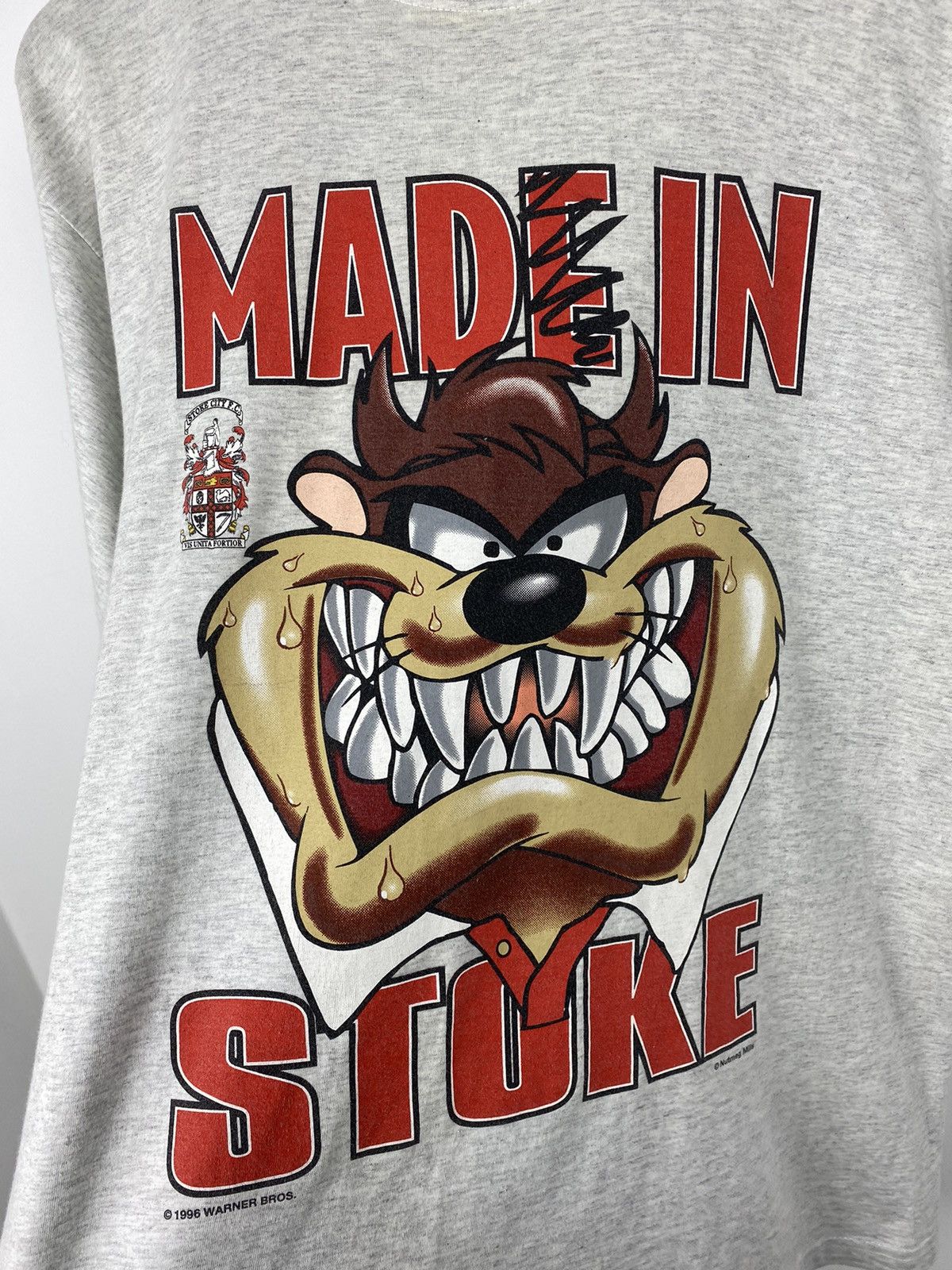 Vintage Vintage 1996 Stoke City Taz T Shirt PSG Liverpool Arsenal Size US M / EU 48-50 / 2 - 2 Thumbnail