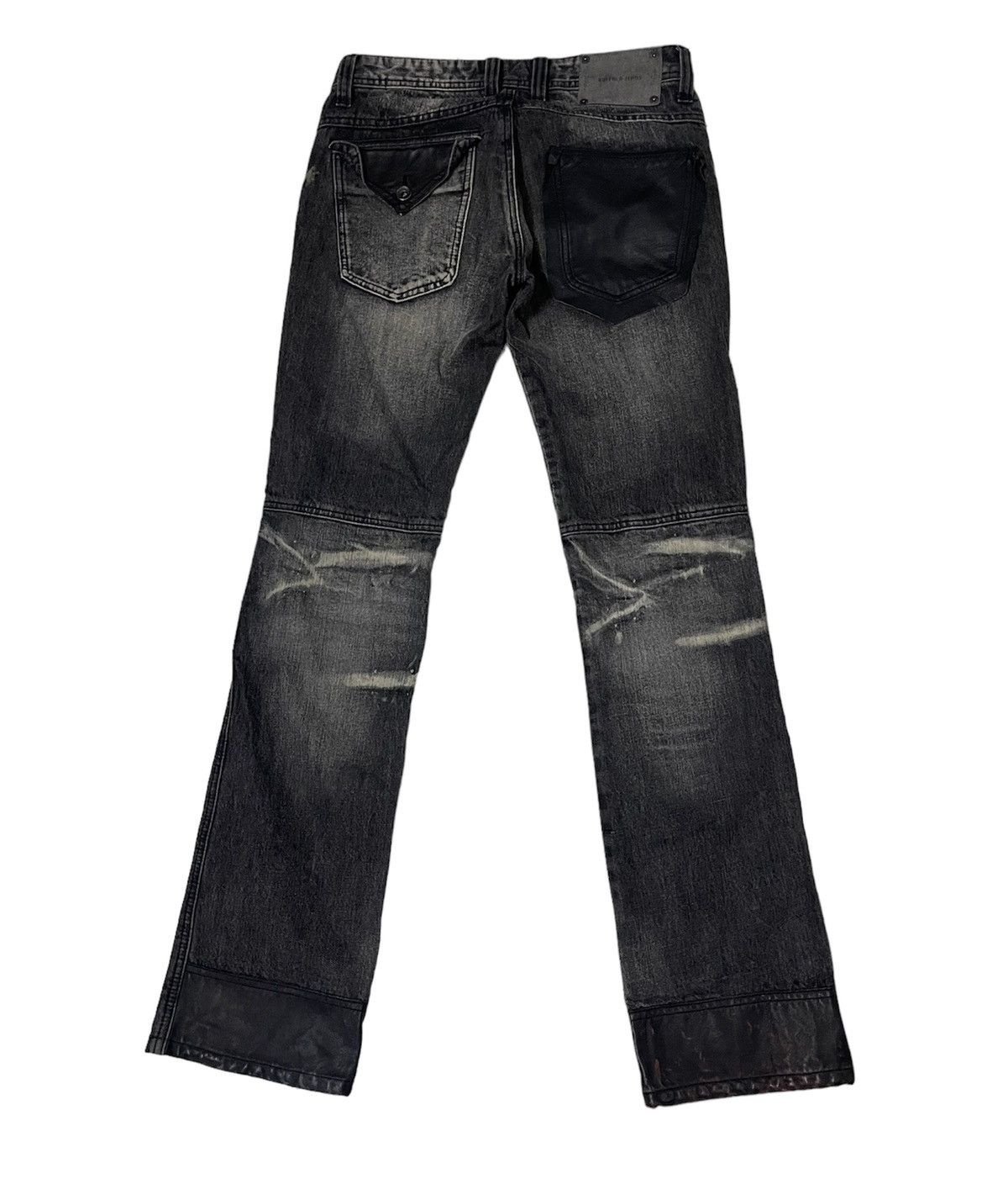 BUFFALO BOBS × If Six Was Nine × Le Grande Bleu (L.G.B.) Buffalo Jeans Leather Knee Distressed Regular Denim Size US 30 / EU 46 - 6 Thumbnail