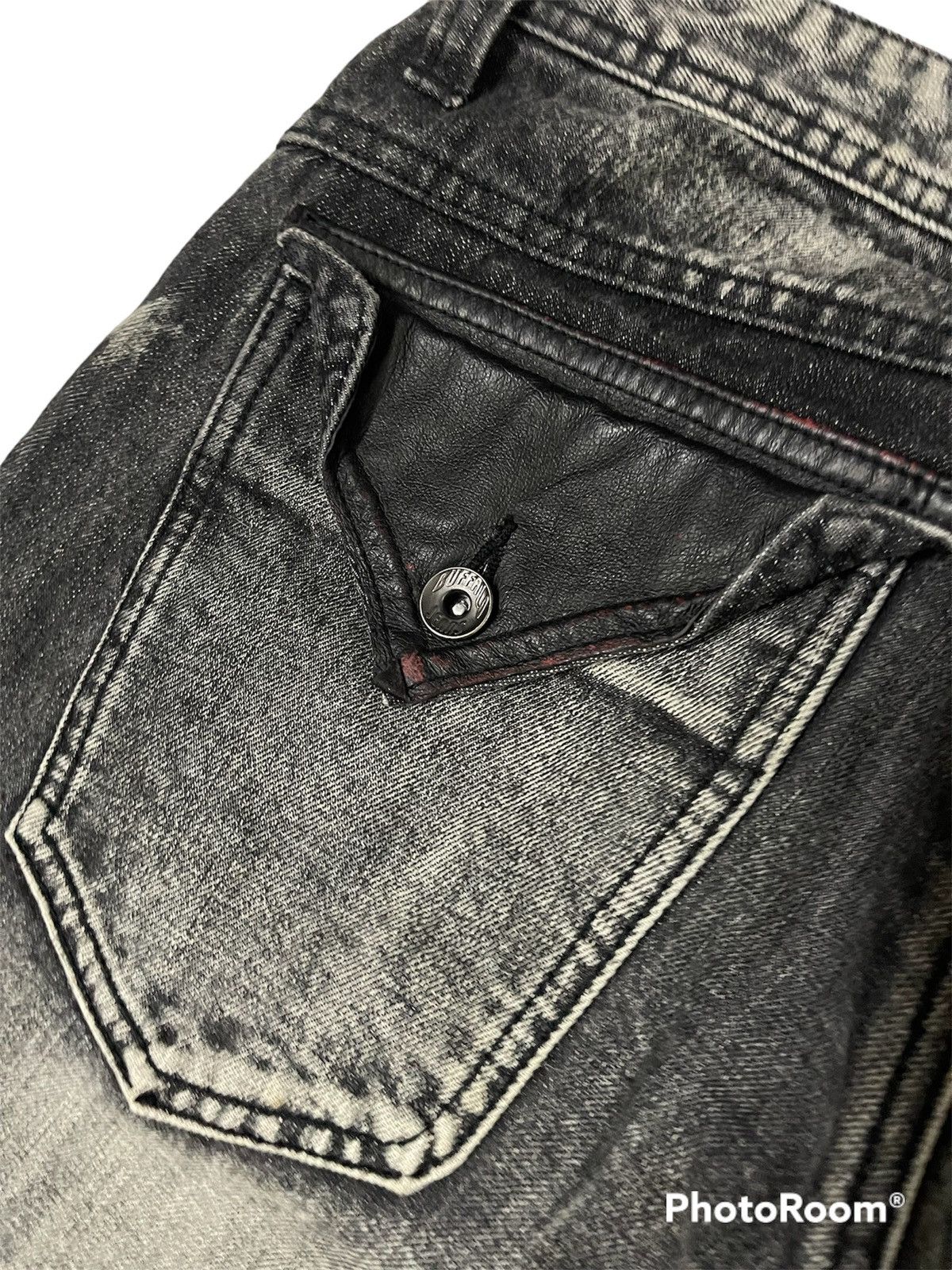 BUFFALO BOBS × If Six Was Nine × Le Grande Bleu (L.G.B.) Buffalo Jeans Leather Knee Distressed Regular Denim Size US 30 / EU 46 - 12 Thumbnail