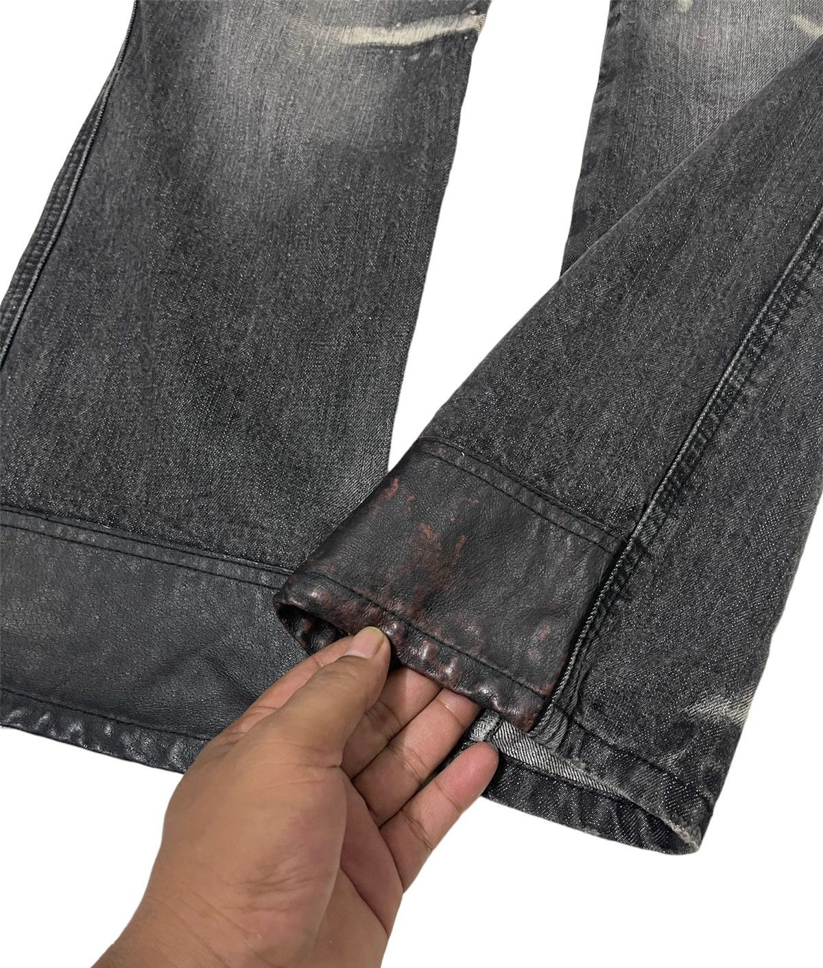 BUFFALO BOBS × If Six Was Nine × Le Grande Bleu (L.G.B.) Buffalo Jeans Leather Knee Distressed Regular Denim Size US 30 / EU 46 - 11 Thumbnail
