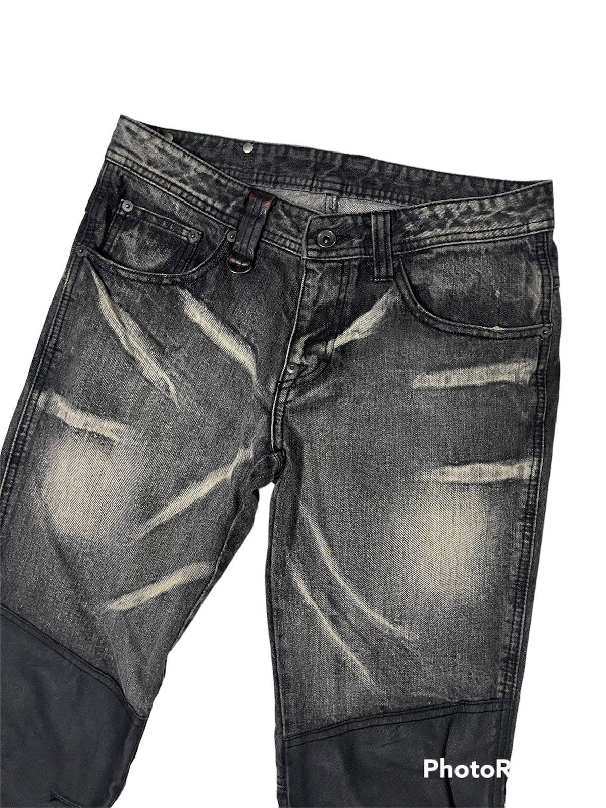 BUFFALO BOBS × If Six Was Nine × Le Grande Bleu (L.G.B.) Buffalo Jeans Leather Knee Distressed Regular Denim Size US 30 / EU 46 - 3 Thumbnail