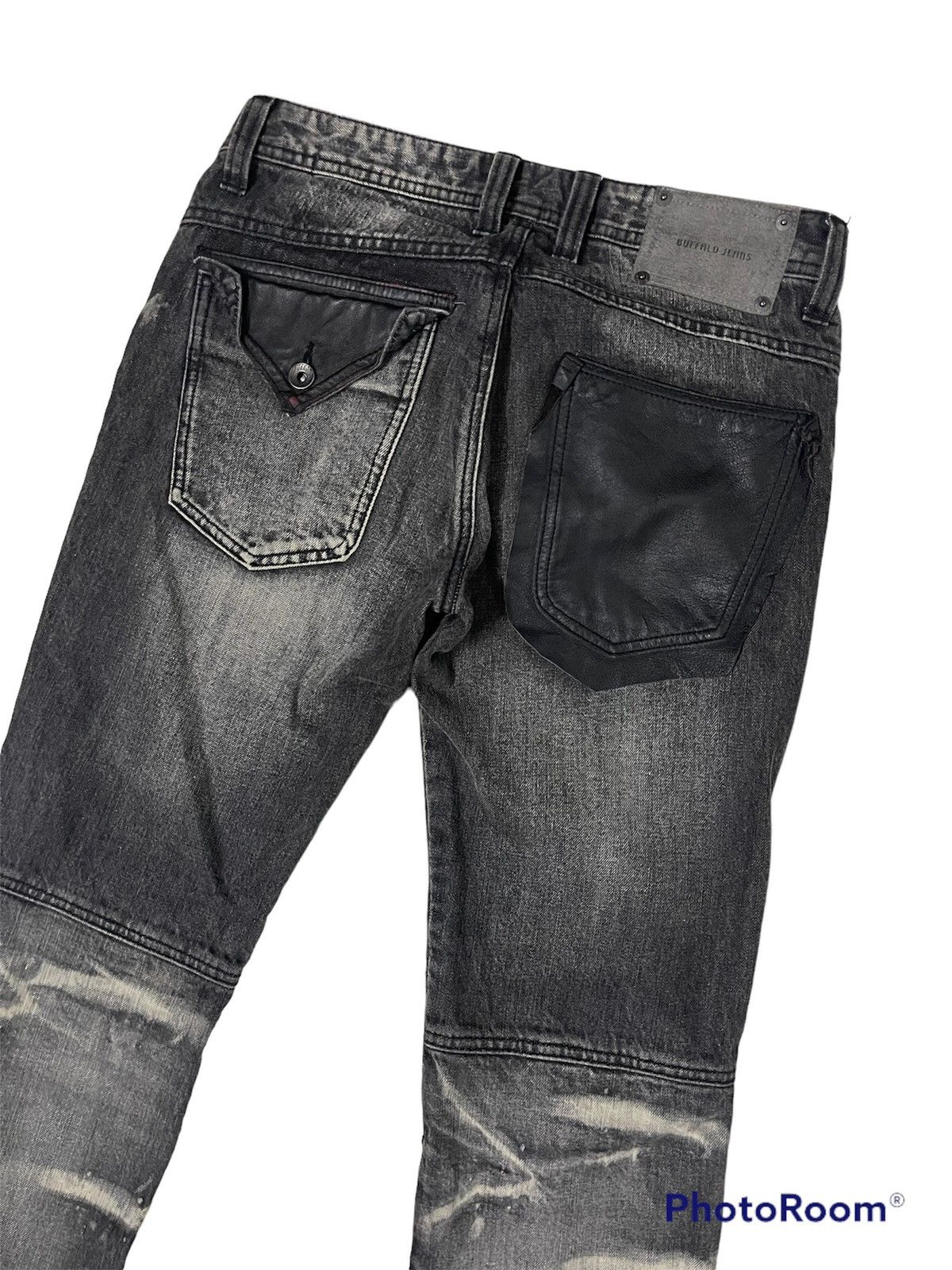BUFFALO BOBS × If Six Was Nine × Le Grande Bleu (L.G.B.) Buffalo Jeans Leather Knee Distressed Regular Denim Size US 30 / EU 46 - 7 Thumbnail