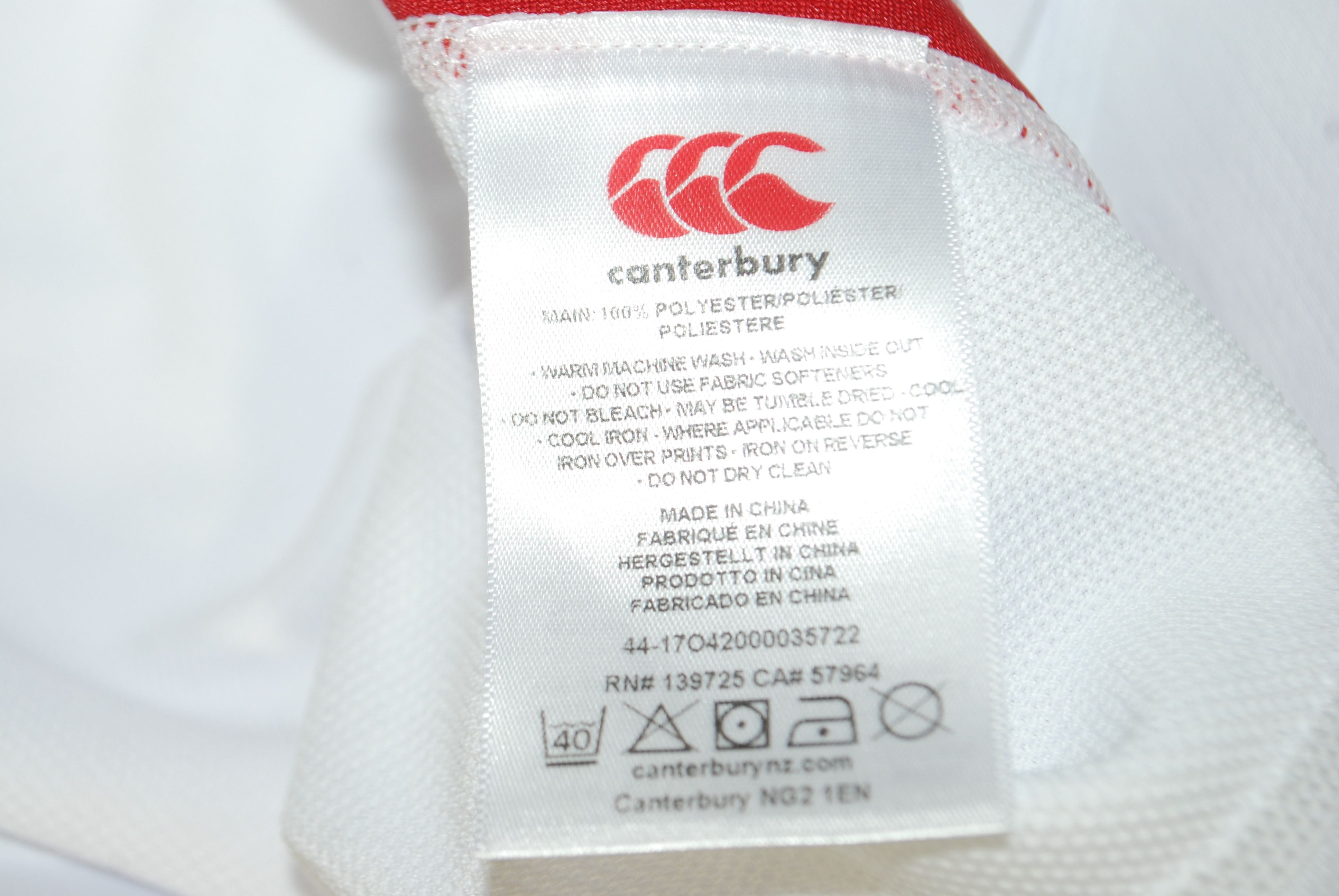 Canterbury of New Zealand ENGLAND RUGBY UNION WORLD CUP 2019 JAPAN JERSEY SHIRT Size US M / EU 48-50 / 2 - 9 Thumbnail