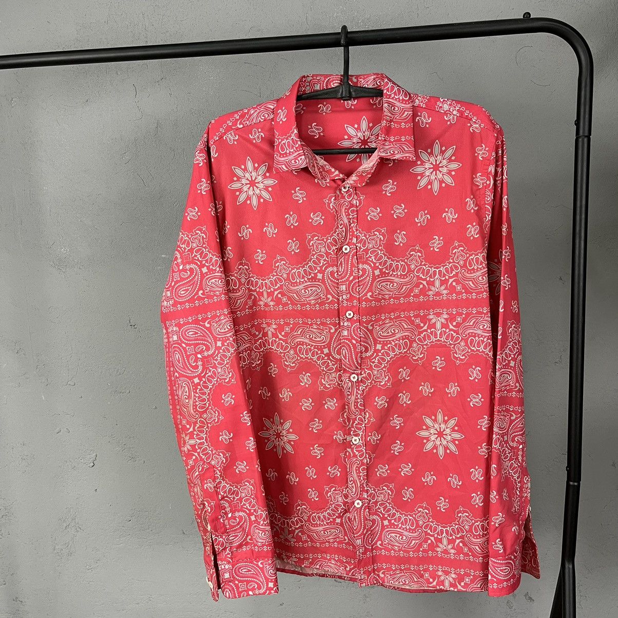 Vintage BANDANA MONOGRAM RARE Y2K SHIRT - № 1220 Size US L / EU 52-54 / 3 - 2 Thumbnail
