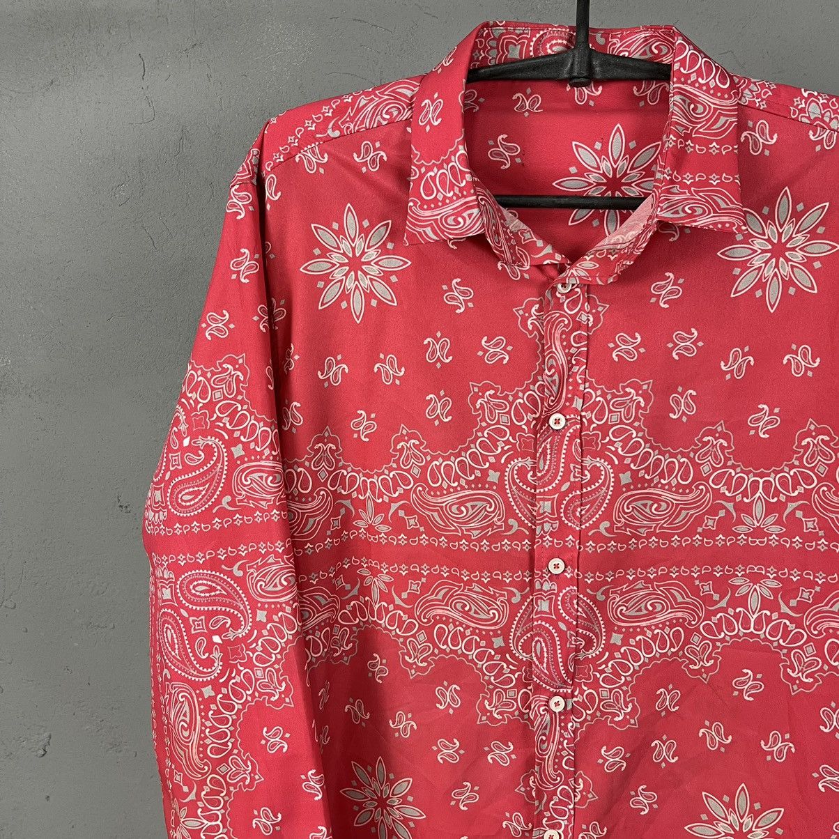 Vintage BANDANA MONOGRAM RARE Y2K SHIRT - № 1220 Size US L / EU 52-54 / 3 - 3 Thumbnail