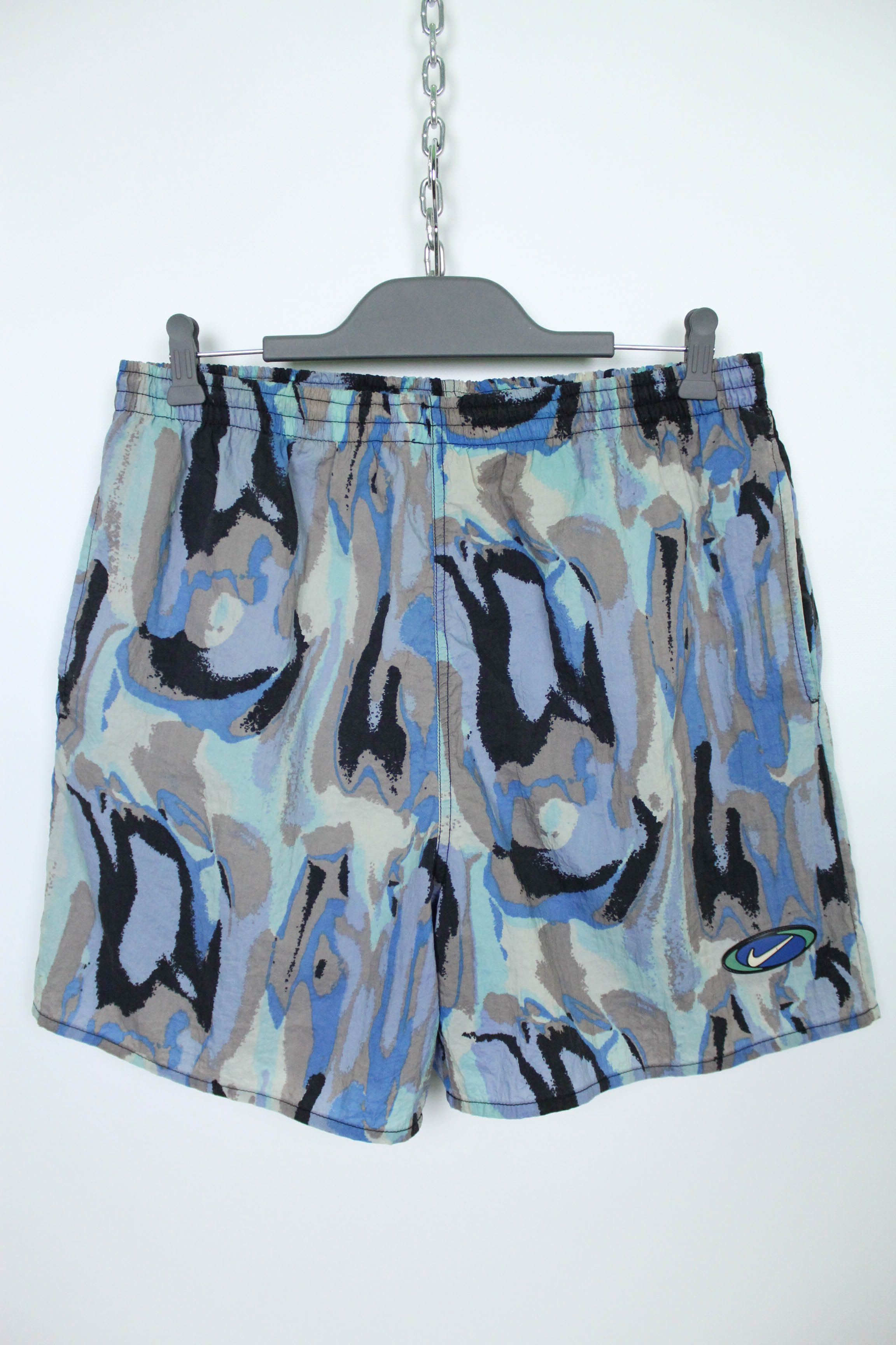 Nike Vintage Big Rubber Swoosh Logo Camouflage Nylon Shorts