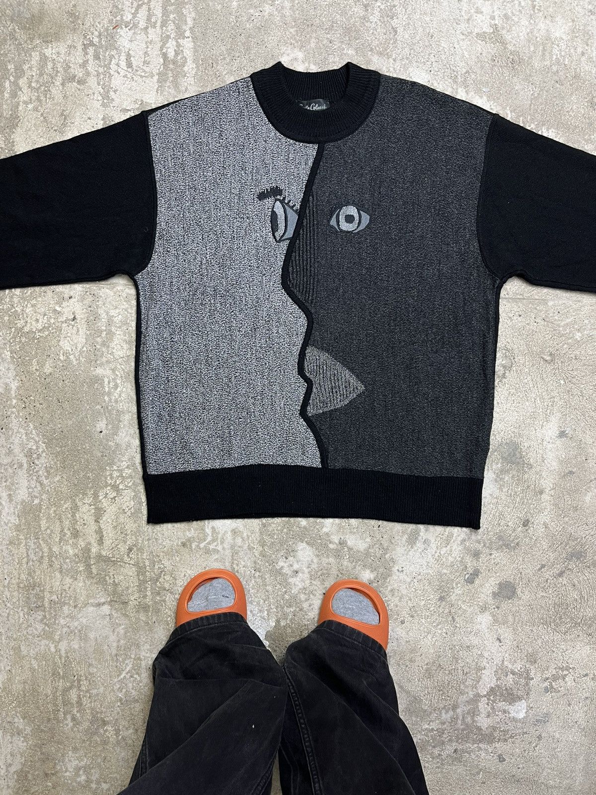 Carlo Colucci DMT FACE ARCHIVE CARLO COLUCCI VERY RARE KNITTED SWEATER 80s Size US L / EU 52-54 / 3 - 1 Thumbnail