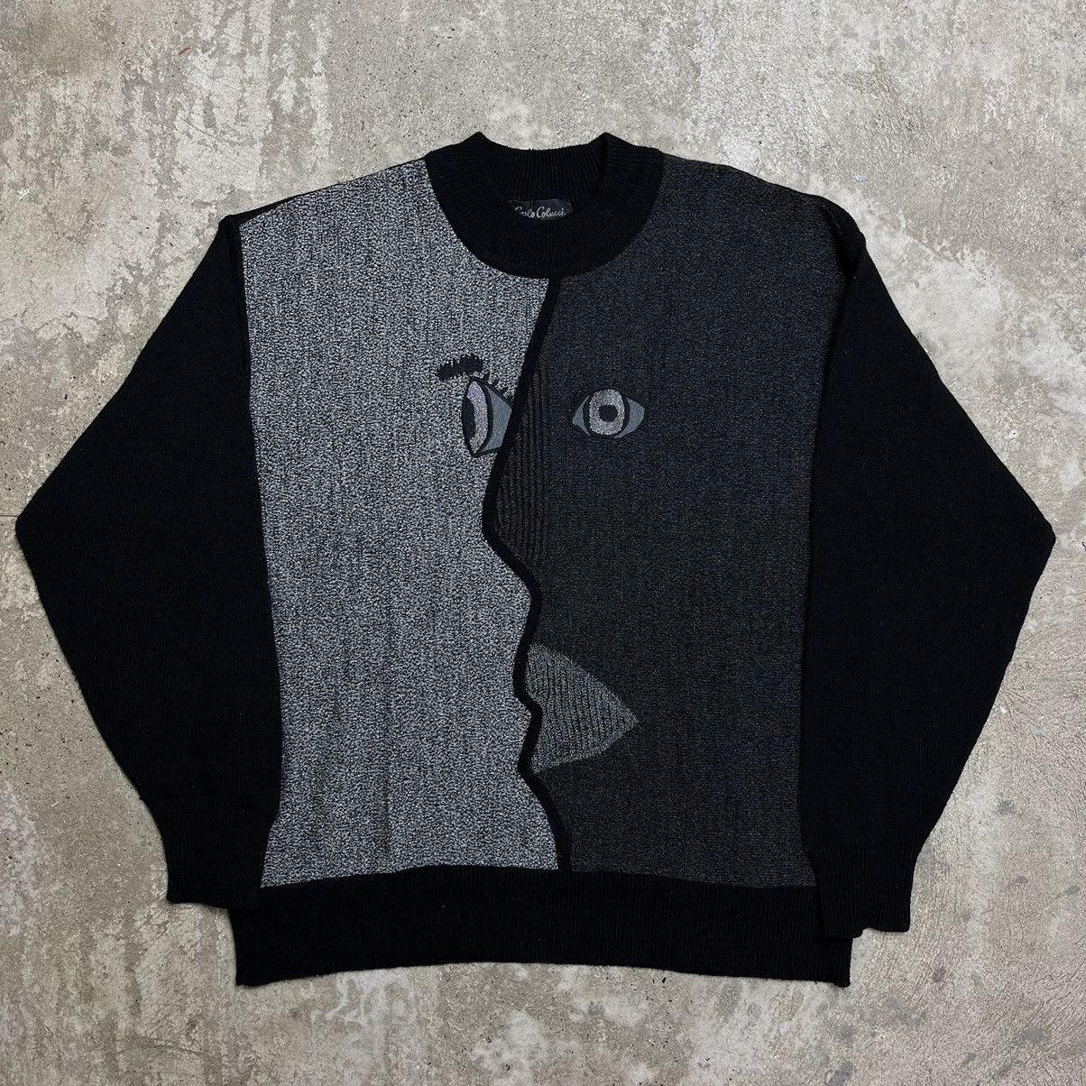 Carlo Colucci DMT FACE ARCHIVE CARLO COLUCCI VERY RARE KNITTED SWEATER 80s Size US L / EU 52-54 / 3 - 3 Thumbnail