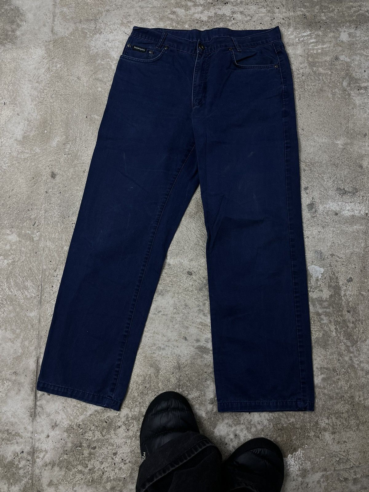 Vintage YSL RARE EMBROIDERED LOGO POCKET PANTS Size US 32 / EU 48 - 1 Thumbnail