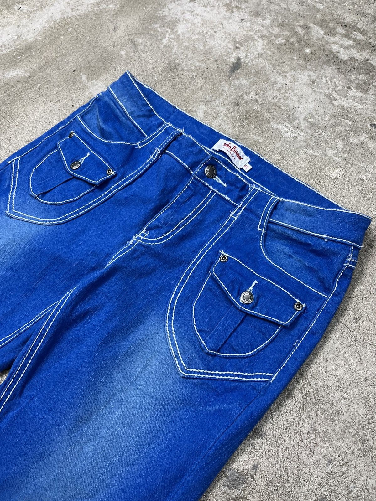Japanese Brand CONTRAST STITCHING - RARE FLARE JEANS PANTS - 3186 Size US 32 / EU 48 - 6 Thumbnail