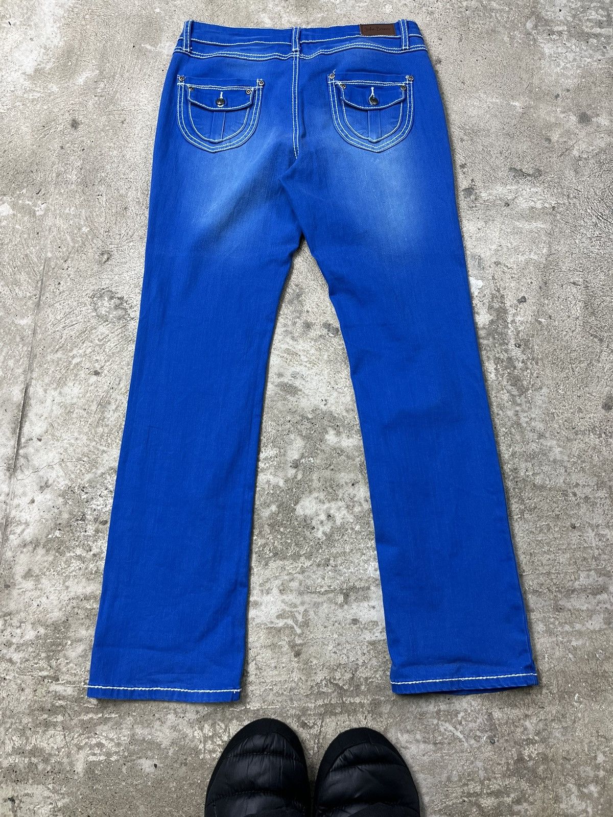 Japanese Brand CONTRAST STITCHING - RARE FLARE JEANS PANTS - 3186 Size US 32 / EU 48 - 8 Thumbnail