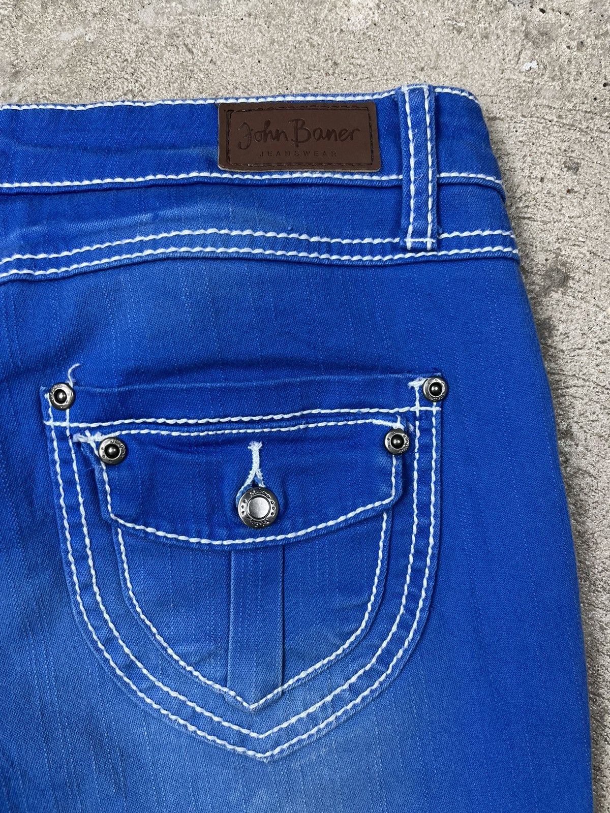 Japanese Brand CONTRAST STITCHING - RARE FLARE JEANS PANTS - 3186 Size US 32 / EU 48 - 11 Thumbnail
