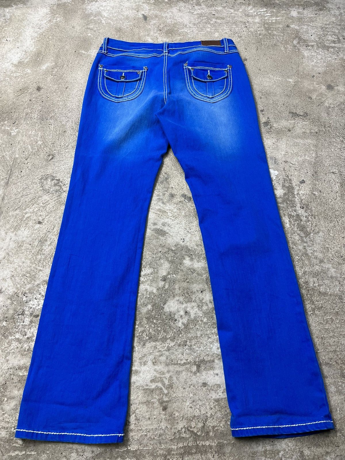 Japanese Brand CONTRAST STITCHING - RARE FLARE JEANS PANTS - 3186 Size US 32 / EU 48 - 7 Thumbnail