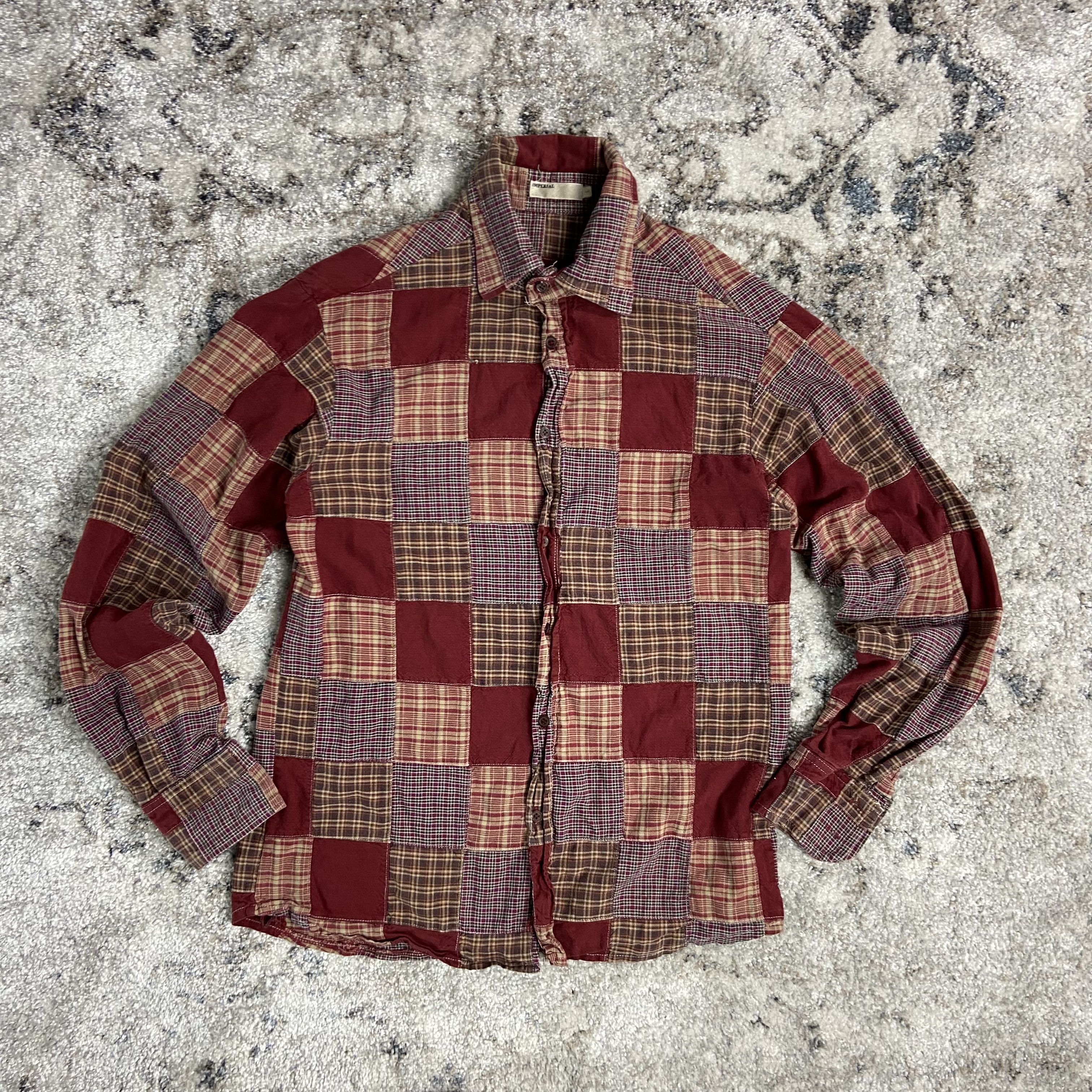 Handmade PATCHWORK HAND CRAFTED 1980s VINTAGE RARE SHIRT - № 1224 Size US L / EU 52-54 / 3 - 1 Thumbnail