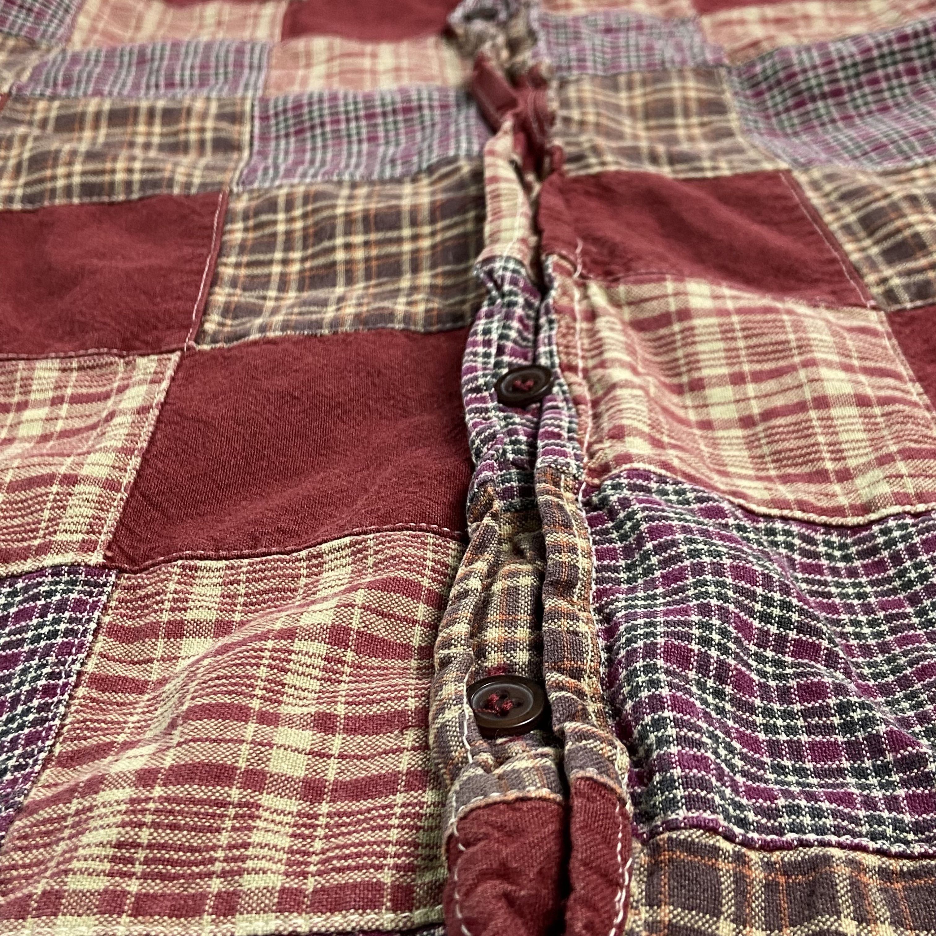 Handmade PATCHWORK HAND CRAFTED 1980s VINTAGE RARE SHIRT - № 1224 Size US L / EU 52-54 / 3 - 8 Thumbnail