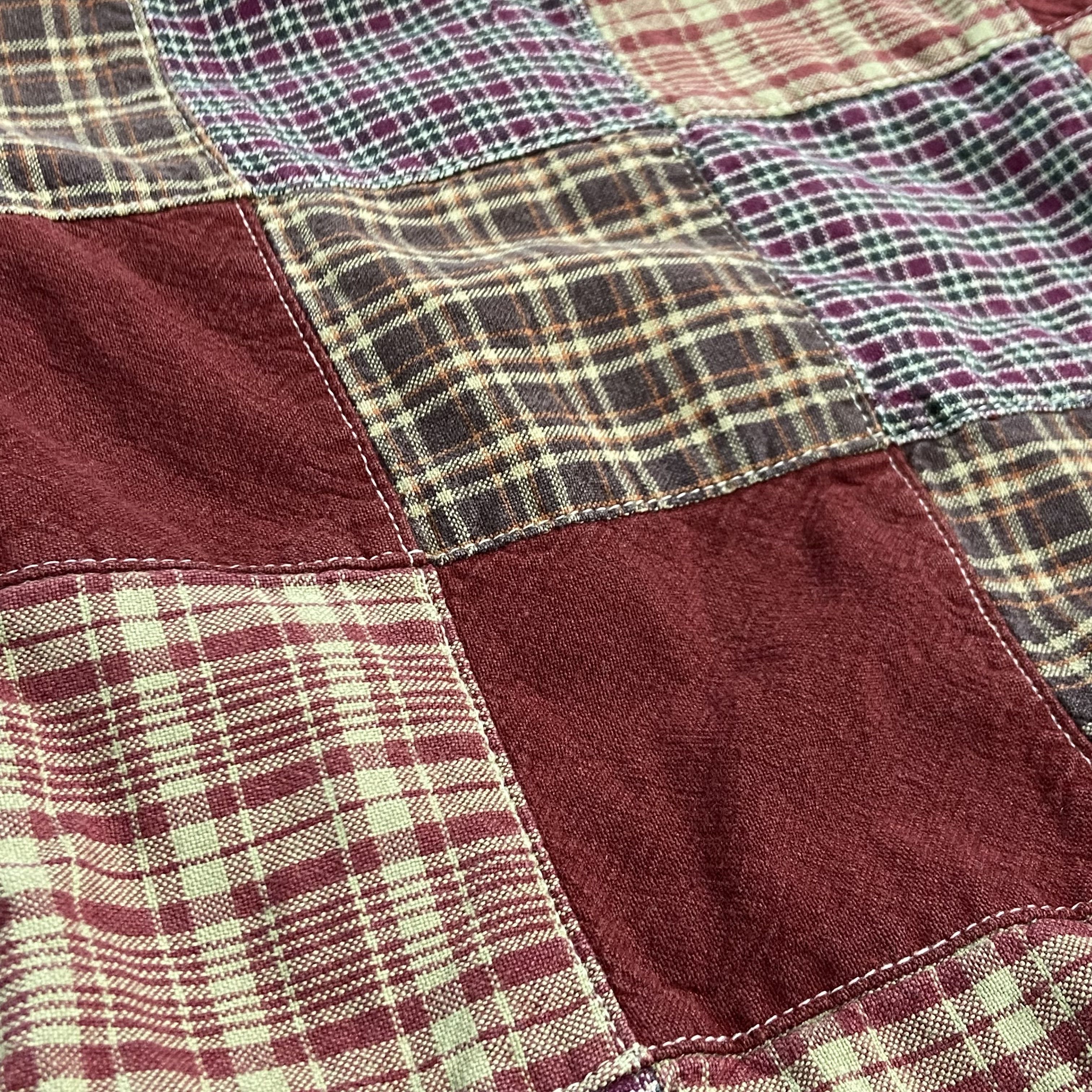 Handmade PATCHWORK HAND CRAFTED 1980s VINTAGE RARE SHIRT - № 1224 Size US L / EU 52-54 / 3 - 6 Thumbnail