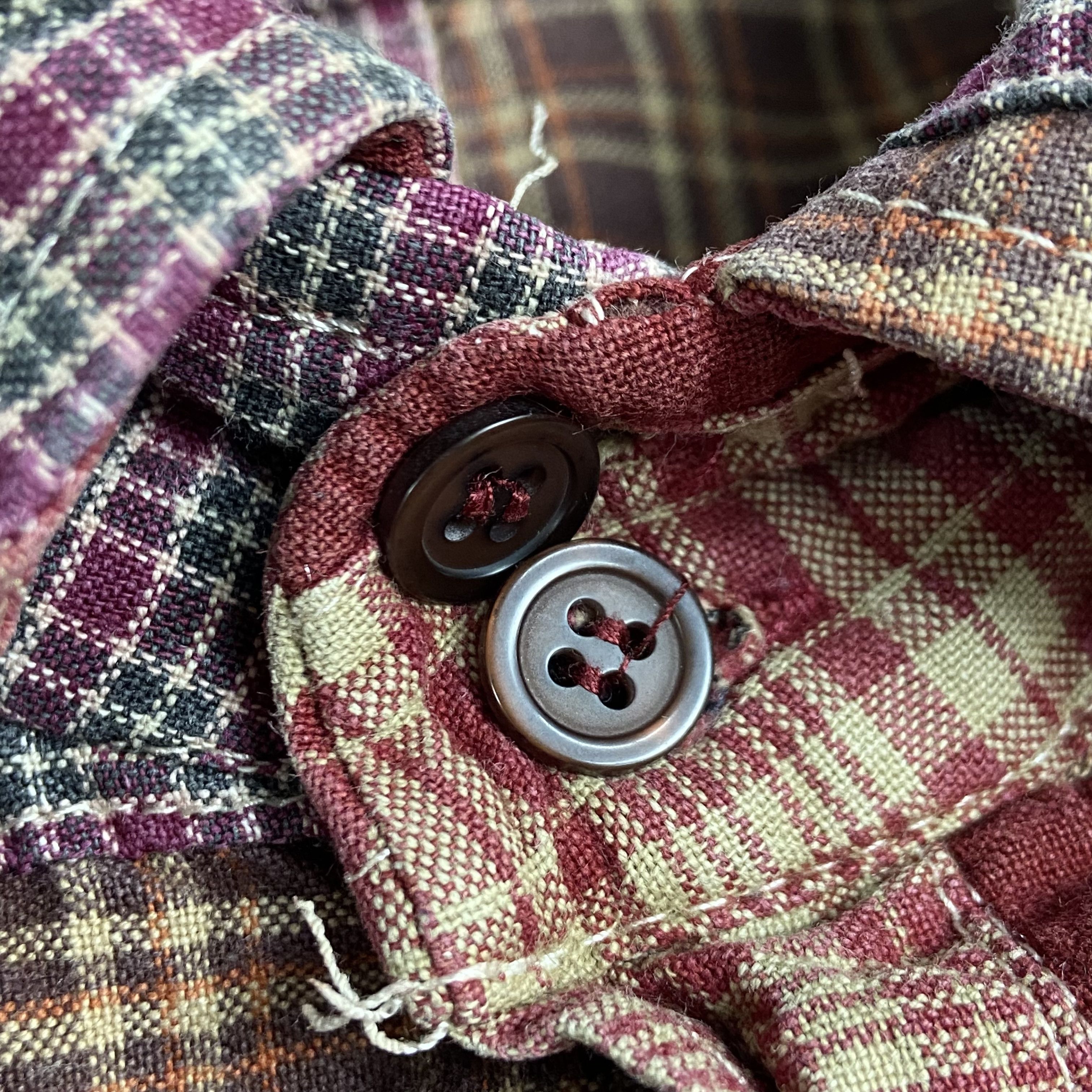 Handmade PATCHWORK HAND CRAFTED 1980s VINTAGE RARE SHIRT - № 1224 Size US L / EU 52-54 / 3 - 5 Thumbnail