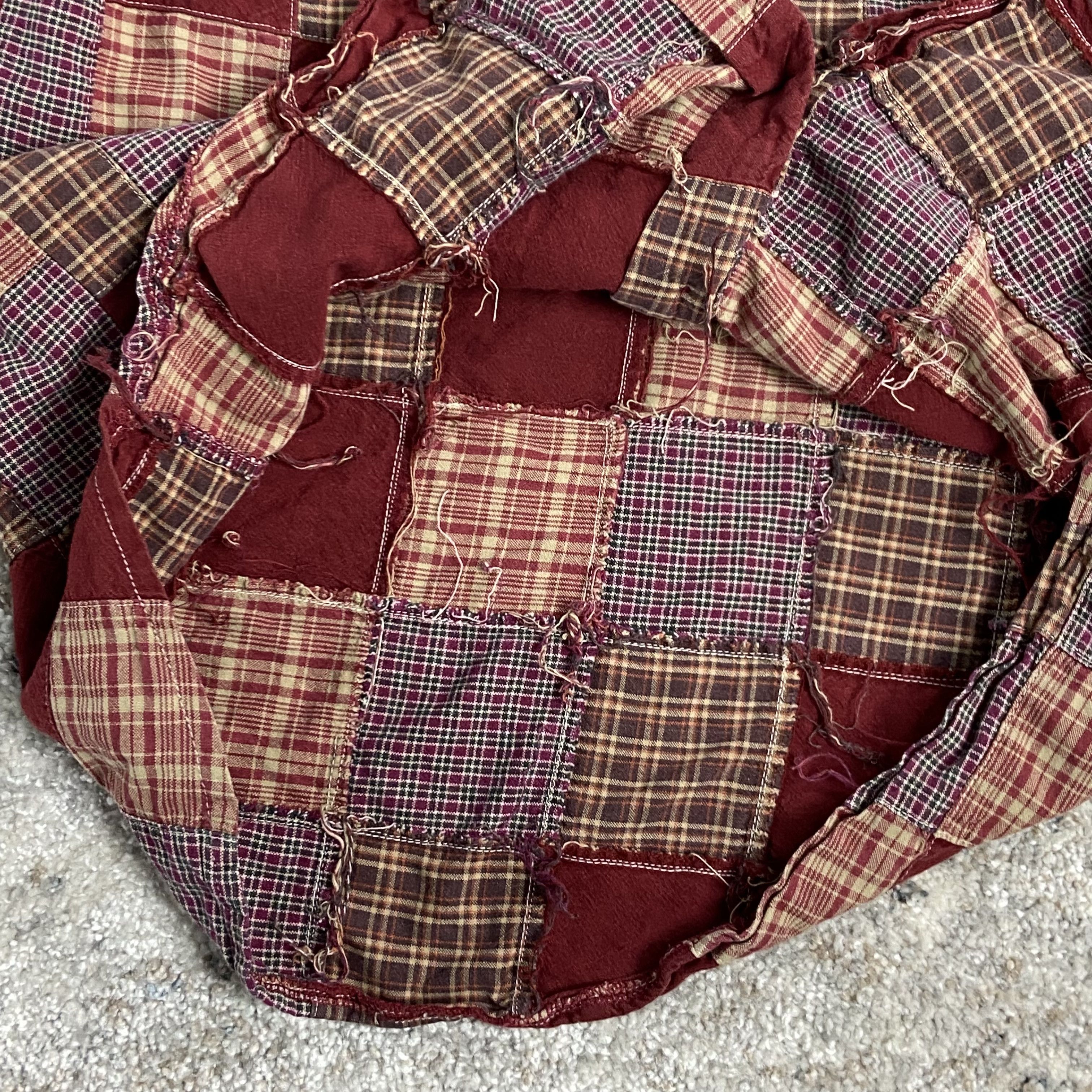 Handmade PATCHWORK HAND CRAFTED 1980s VINTAGE RARE SHIRT - № 1224 Size US L / EU 52-54 / 3 - 9 Thumbnail
