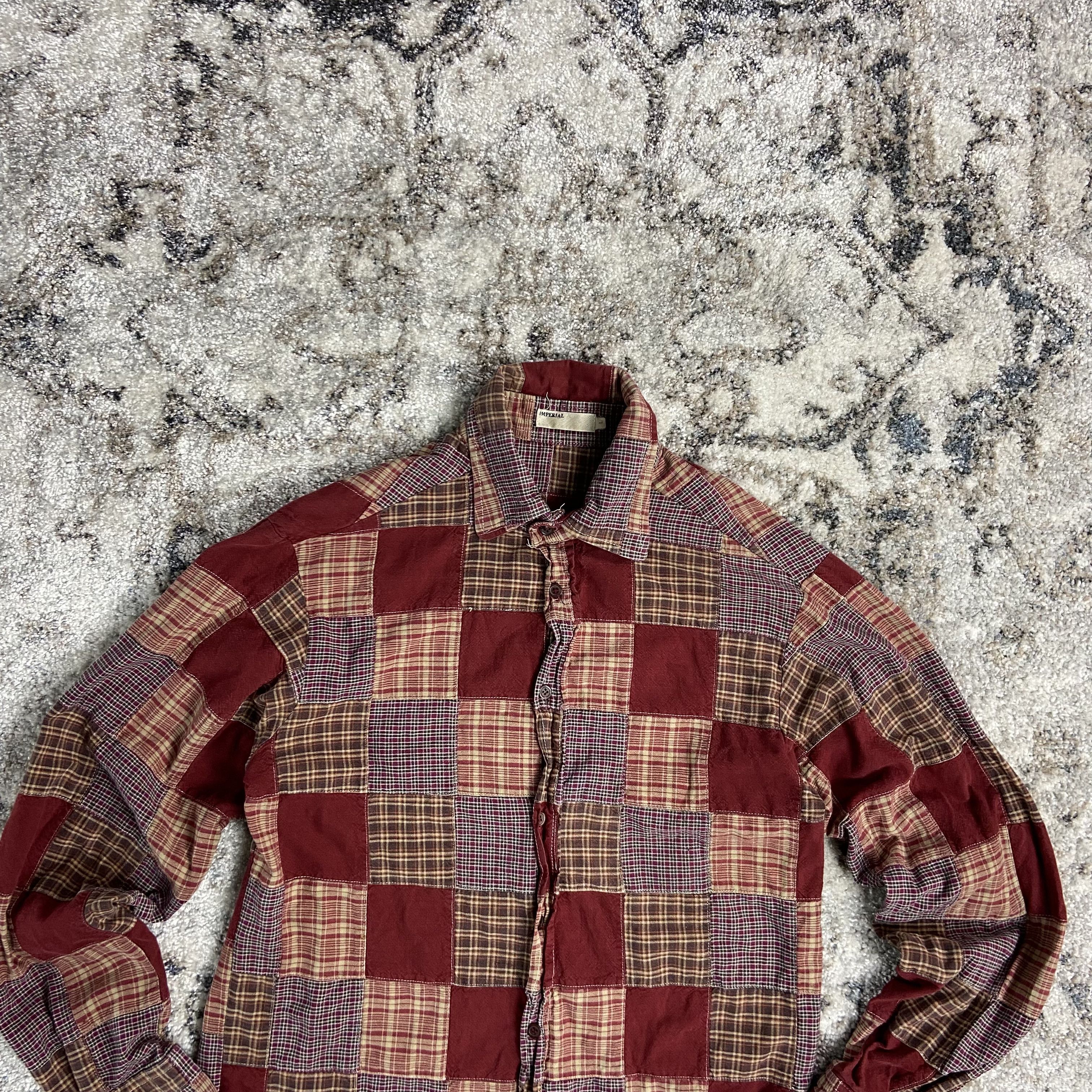 Handmade PATCHWORK HAND CRAFTED 1980s VINTAGE RARE SHIRT - № 1224 Size US L / EU 52-54 / 3 - 3 Thumbnail