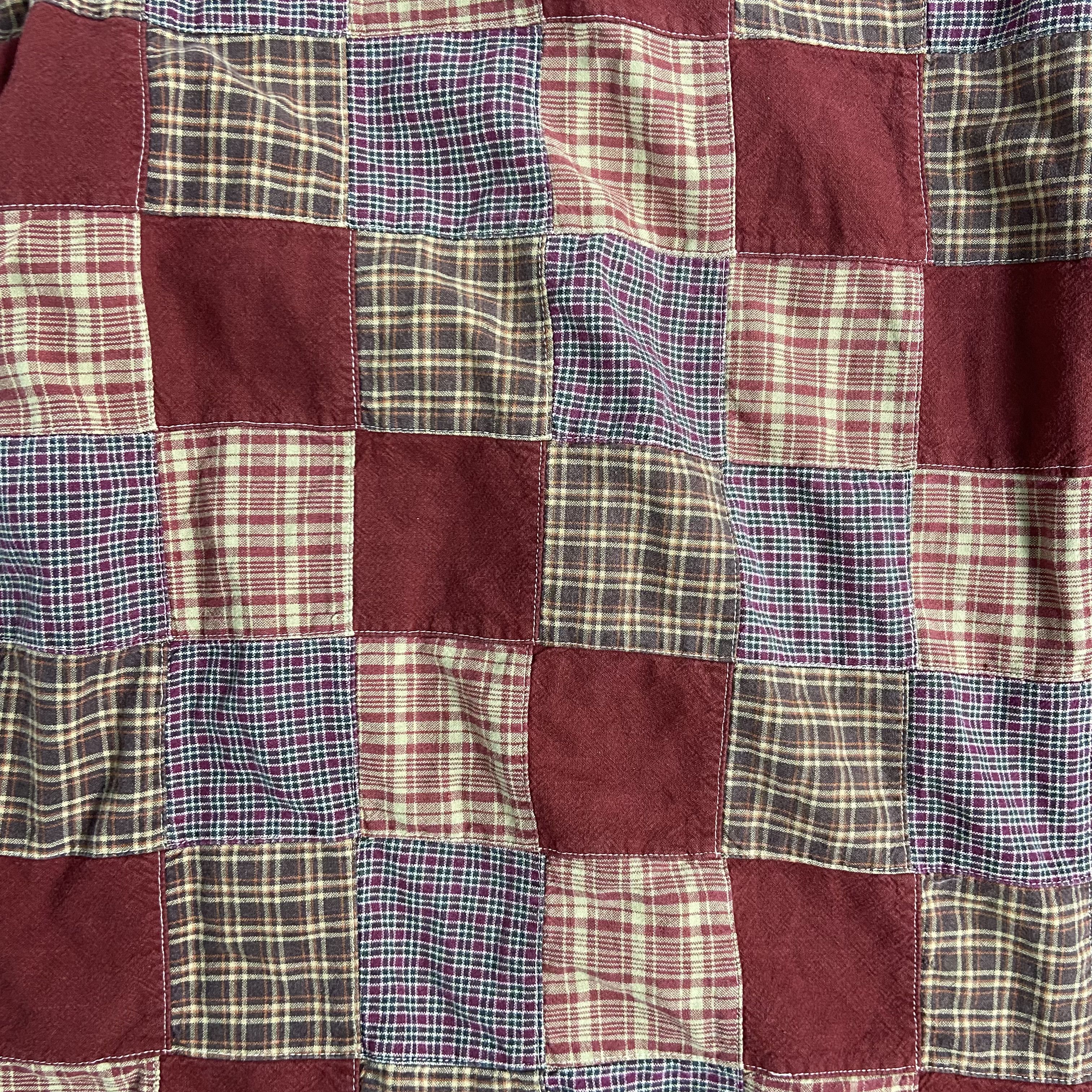 Handmade PATCHWORK HAND CRAFTED 1980s VINTAGE RARE SHIRT - № 1224 Size US L / EU 52-54 / 3 - 12 Thumbnail
