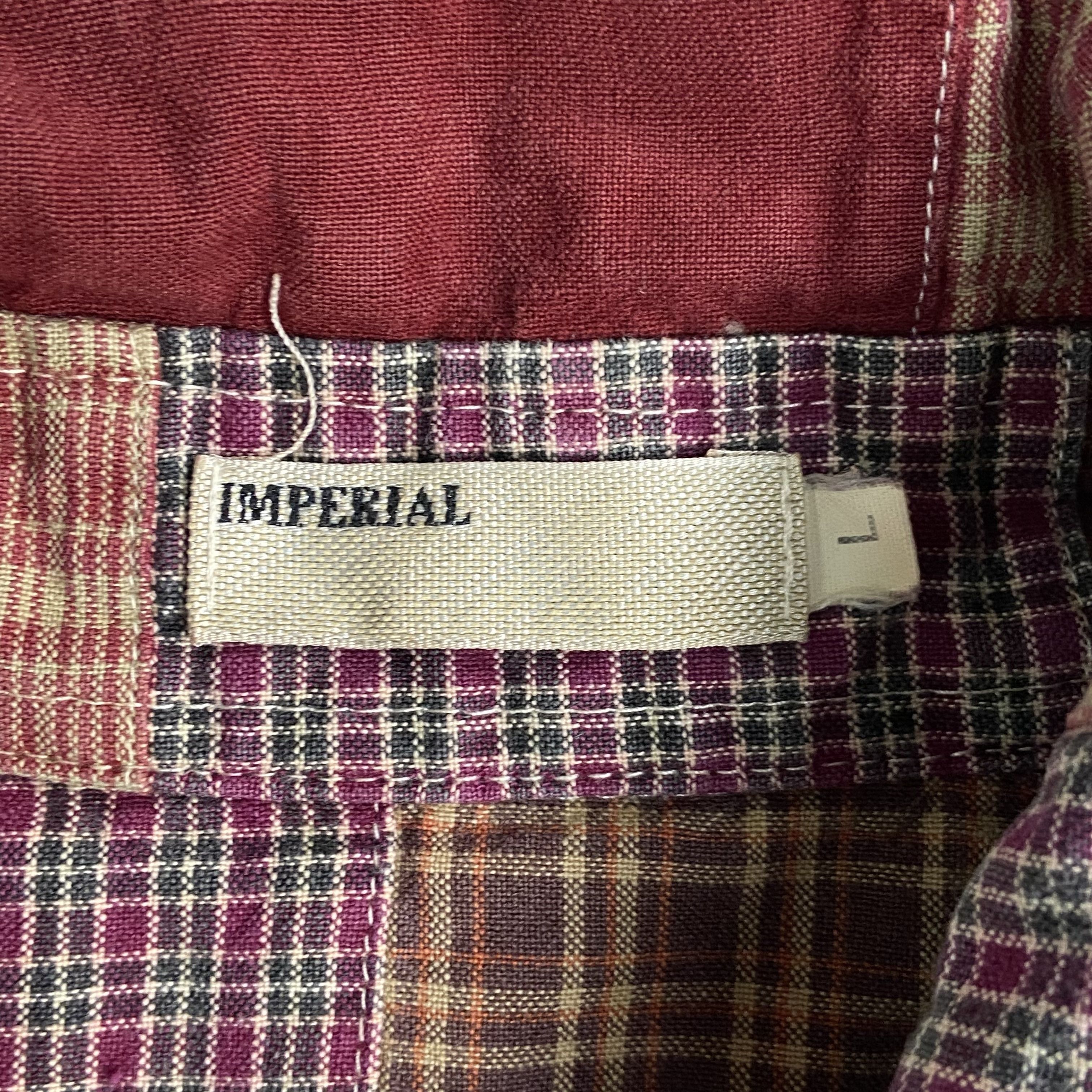 Handmade PATCHWORK HAND CRAFTED 1980s VINTAGE RARE SHIRT - № 1224 Size US L / EU 52-54 / 3 - 13 Thumbnail