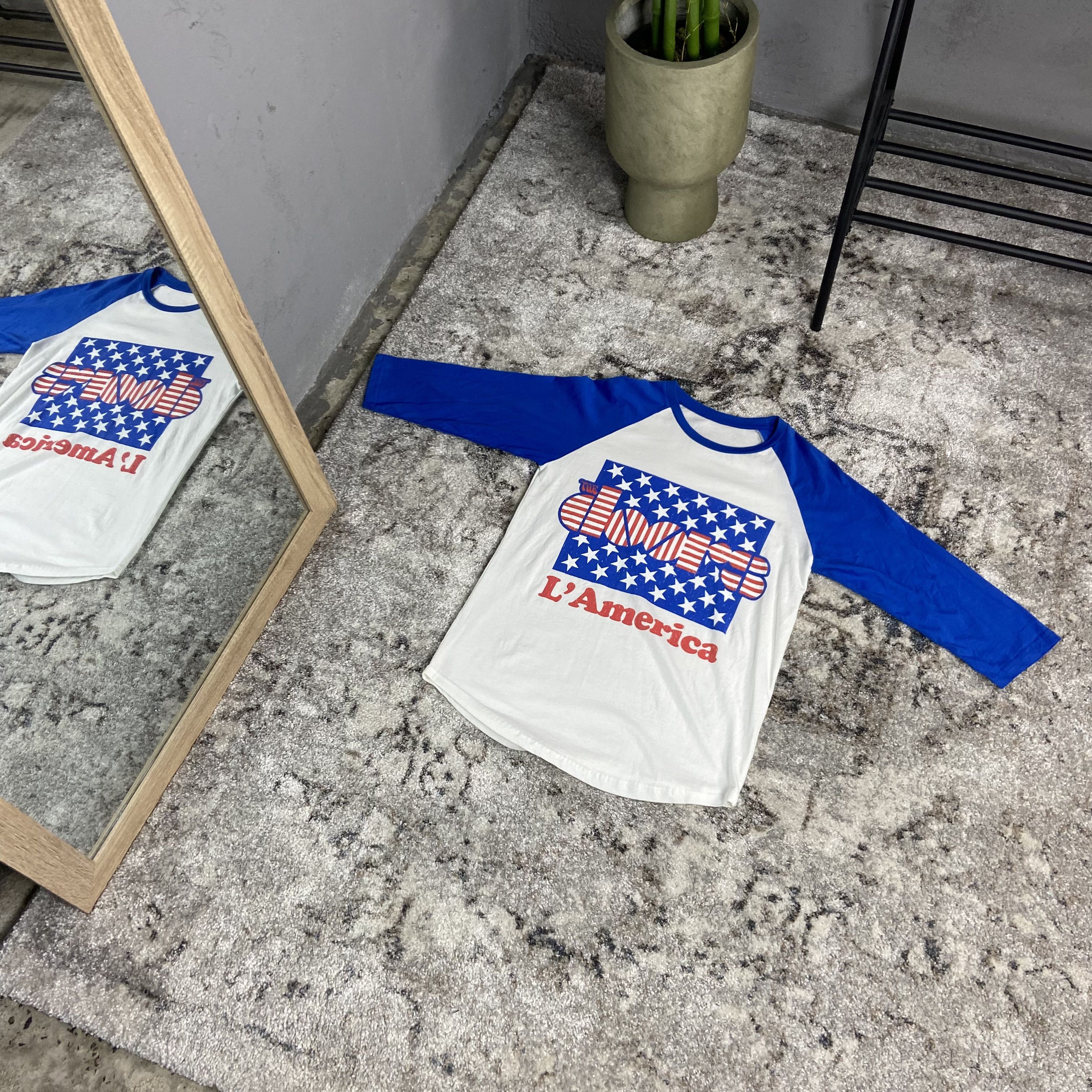 Band Tees DOORS L'AMERICA 1990s VINTAGE 3/4 LONG SLEEVE TEE - № 369 Size US M / EU 48-50 / 2 - 3 Thumbnail