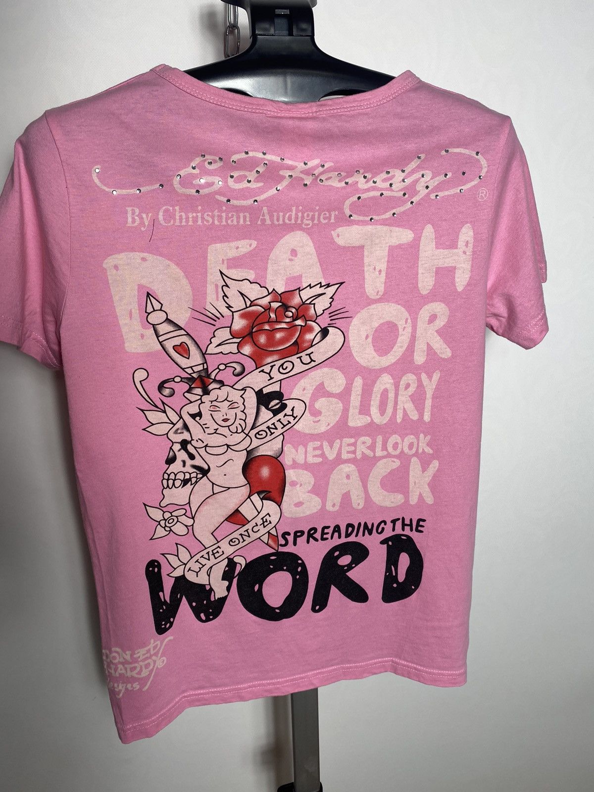 Christian Audigier × Ed Hardy × Vintage Vintage Ed Hardy pink t-shirt hype drip y2k Size US XS / EU 42 / 0 - 9 Thumbnail