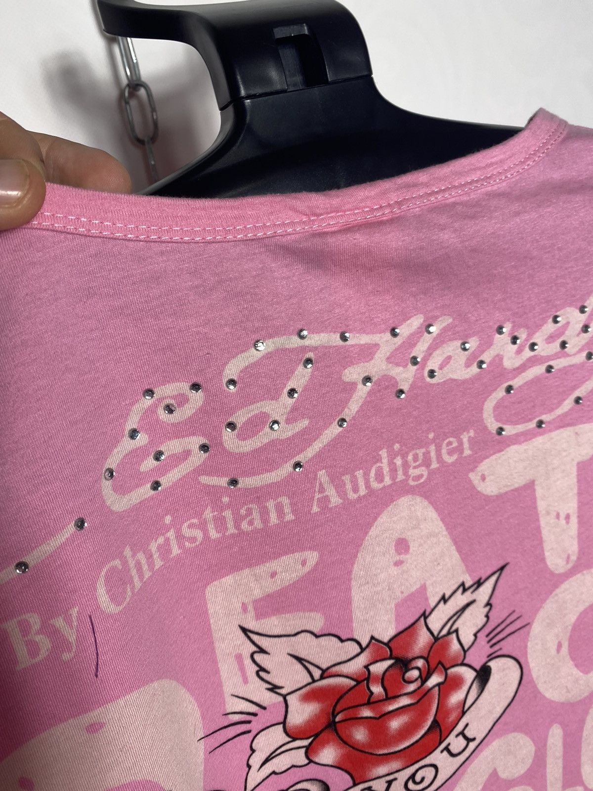 Christian Audigier × Ed Hardy × Vintage Vintage Ed Hardy pink t-shirt hype drip y2k Size US XS / EU 42 / 0 - 11 Thumbnail