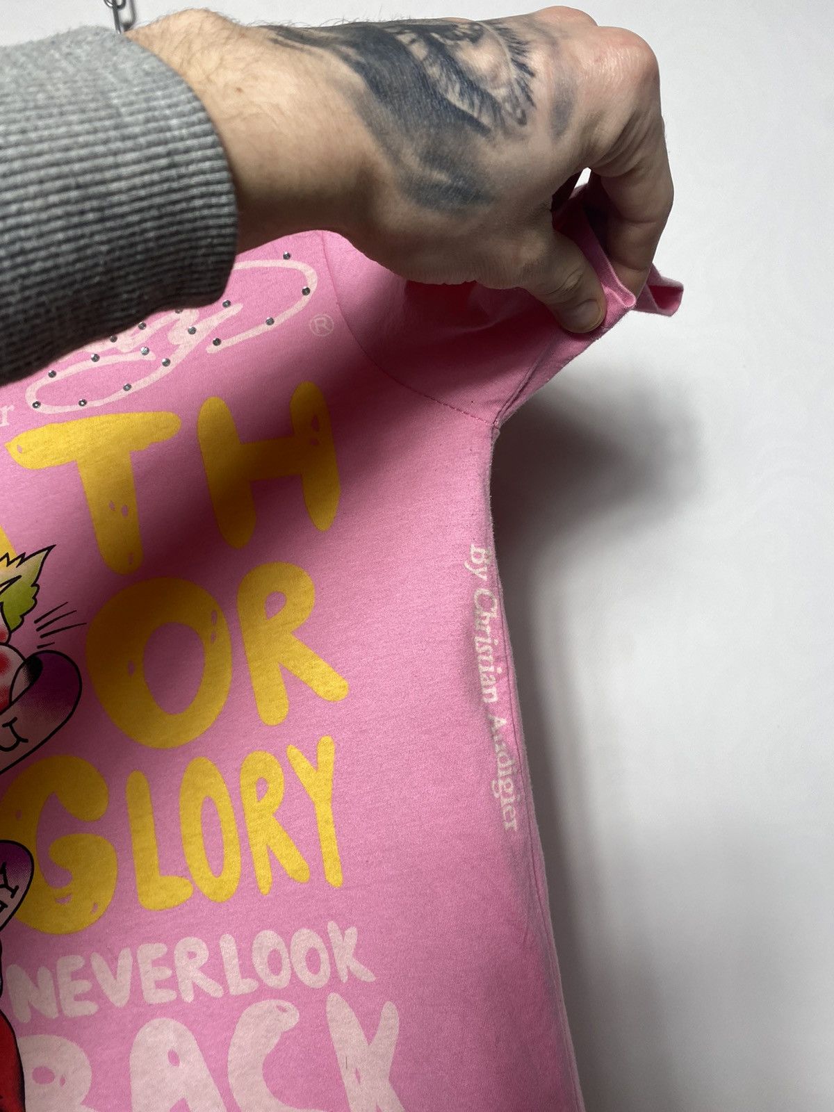Christian Audigier × Ed Hardy × Vintage Vintage Ed Hardy pink t-shirt hype drip y2k Size US XS / EU 42 / 0 - 5 Thumbnail