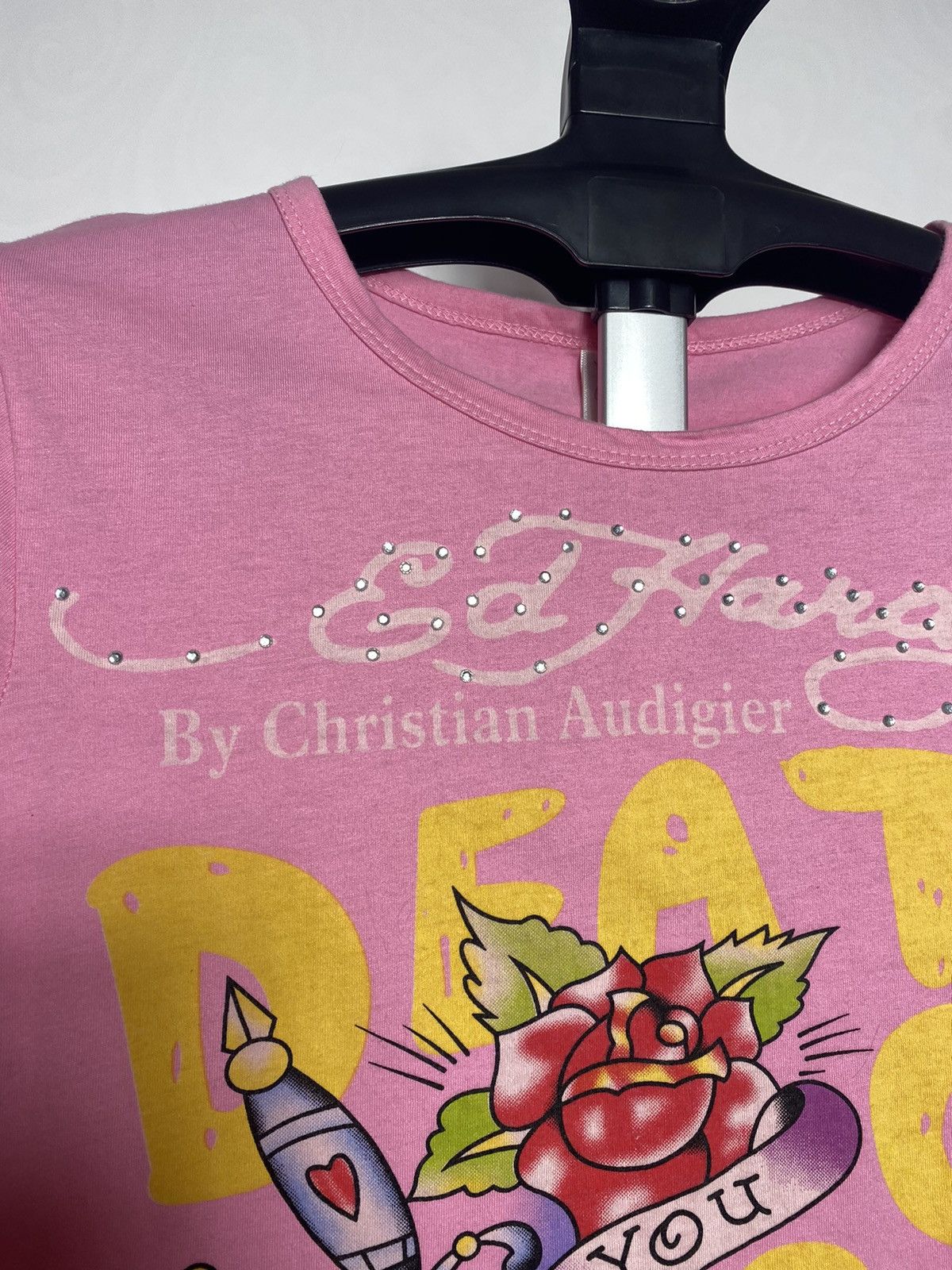 Christian Audigier × Ed Hardy × Vintage Vintage Ed Hardy pink t-shirt hype drip y2k Size US XS / EU 42 / 0 - 3 Thumbnail