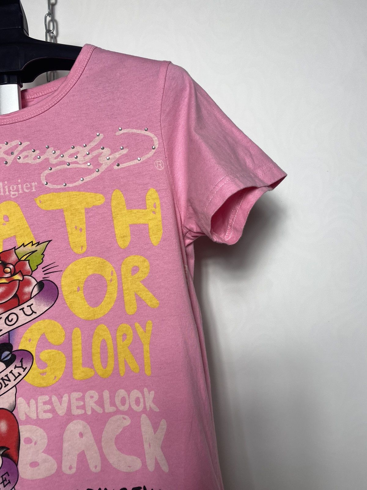 Christian Audigier × Ed Hardy × Vintage Vintage Ed Hardy pink t-shirt hype drip y2k Size US XS / EU 42 / 0 - 4 Thumbnail