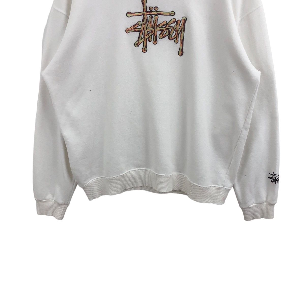 Pick!! Vtg STUSSY Big Logo Embroidery Sweatshirt Pullover