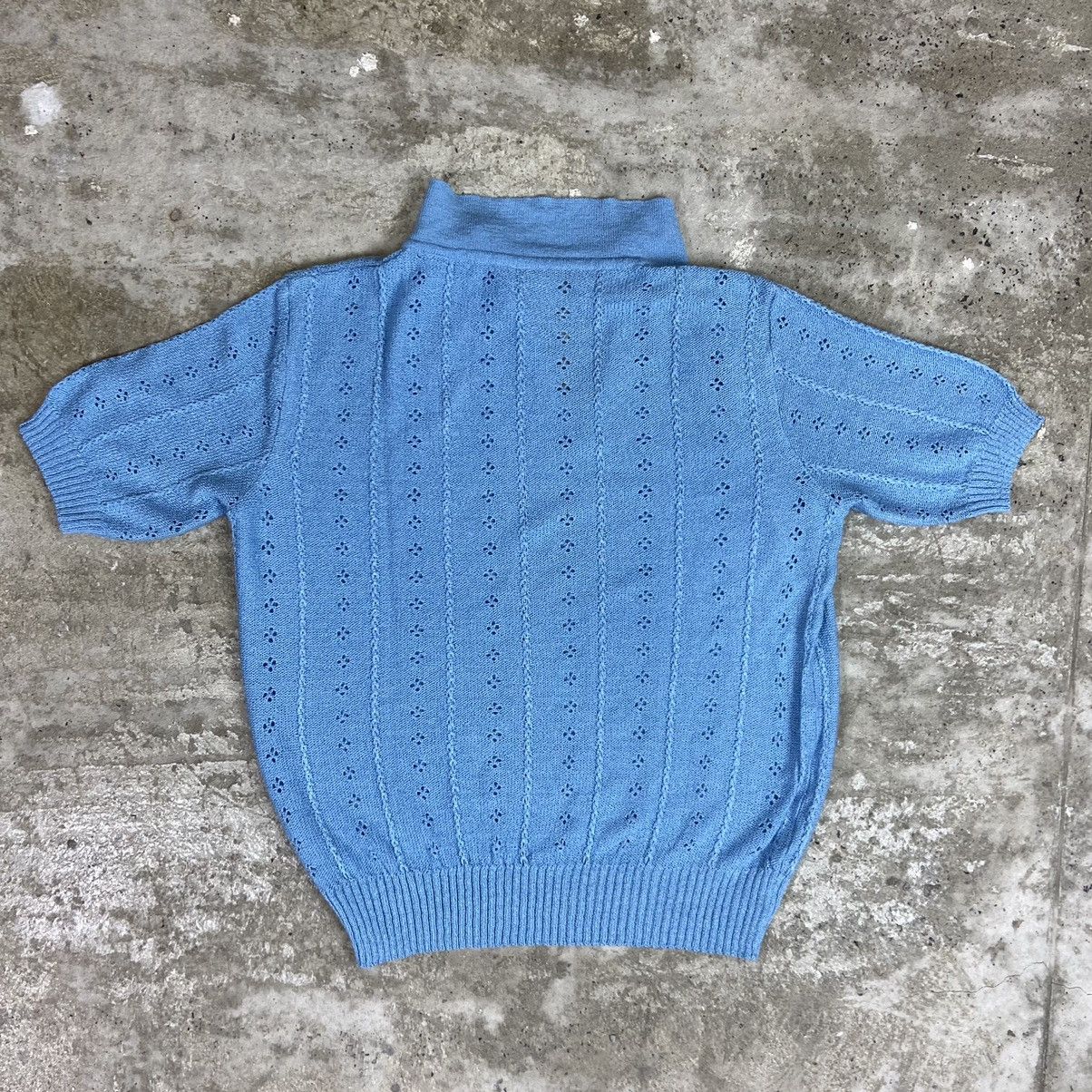 Vintage CUTIE KNITTED FLOWERS POLO TEE 730 Size US S / EU 44-46 / 1 - 4 Thumbnail