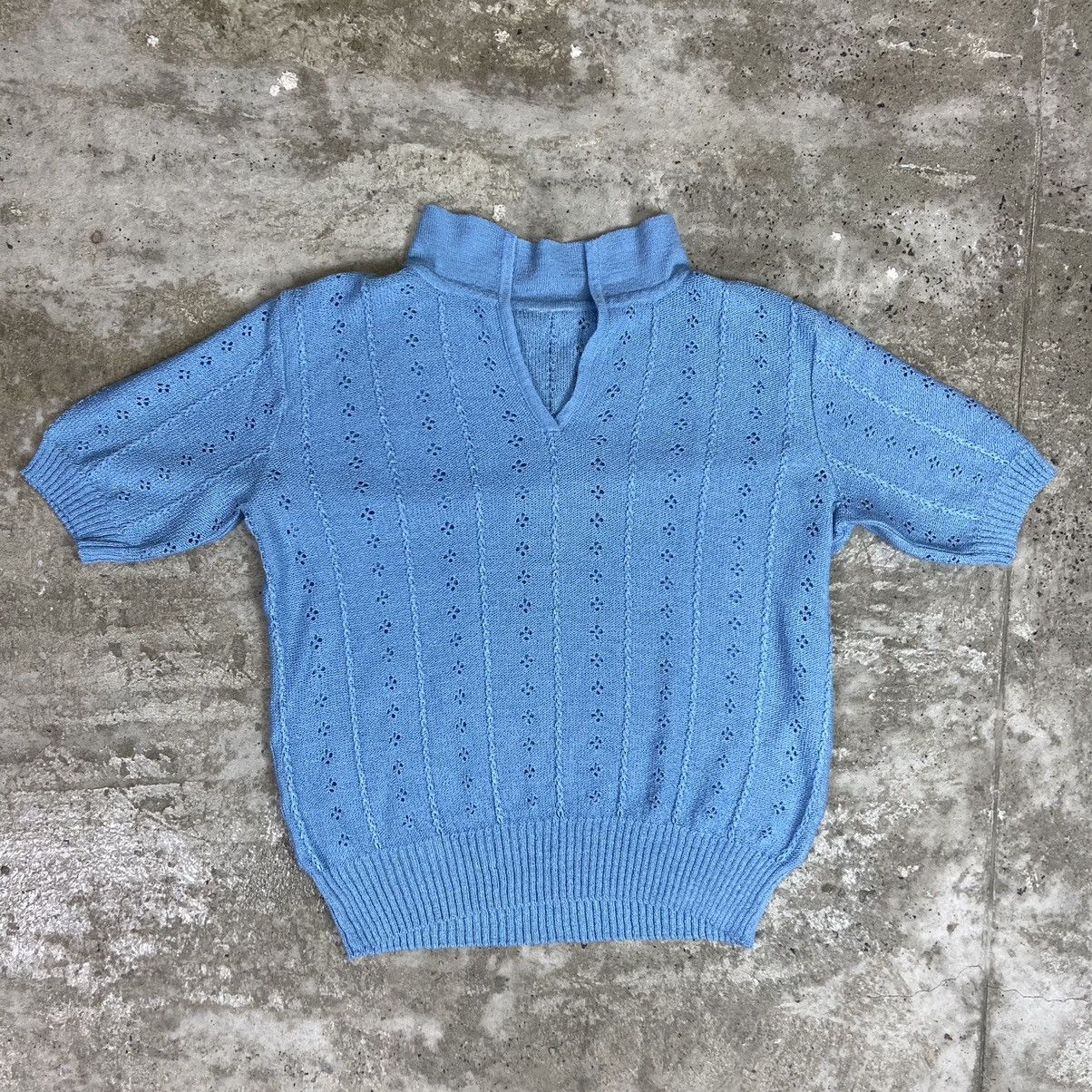 Vintage CUTIE KNITTED FLOWERS POLO TEE 730 Size US S / EU 44-46 / 1 - 1 Thumbnail