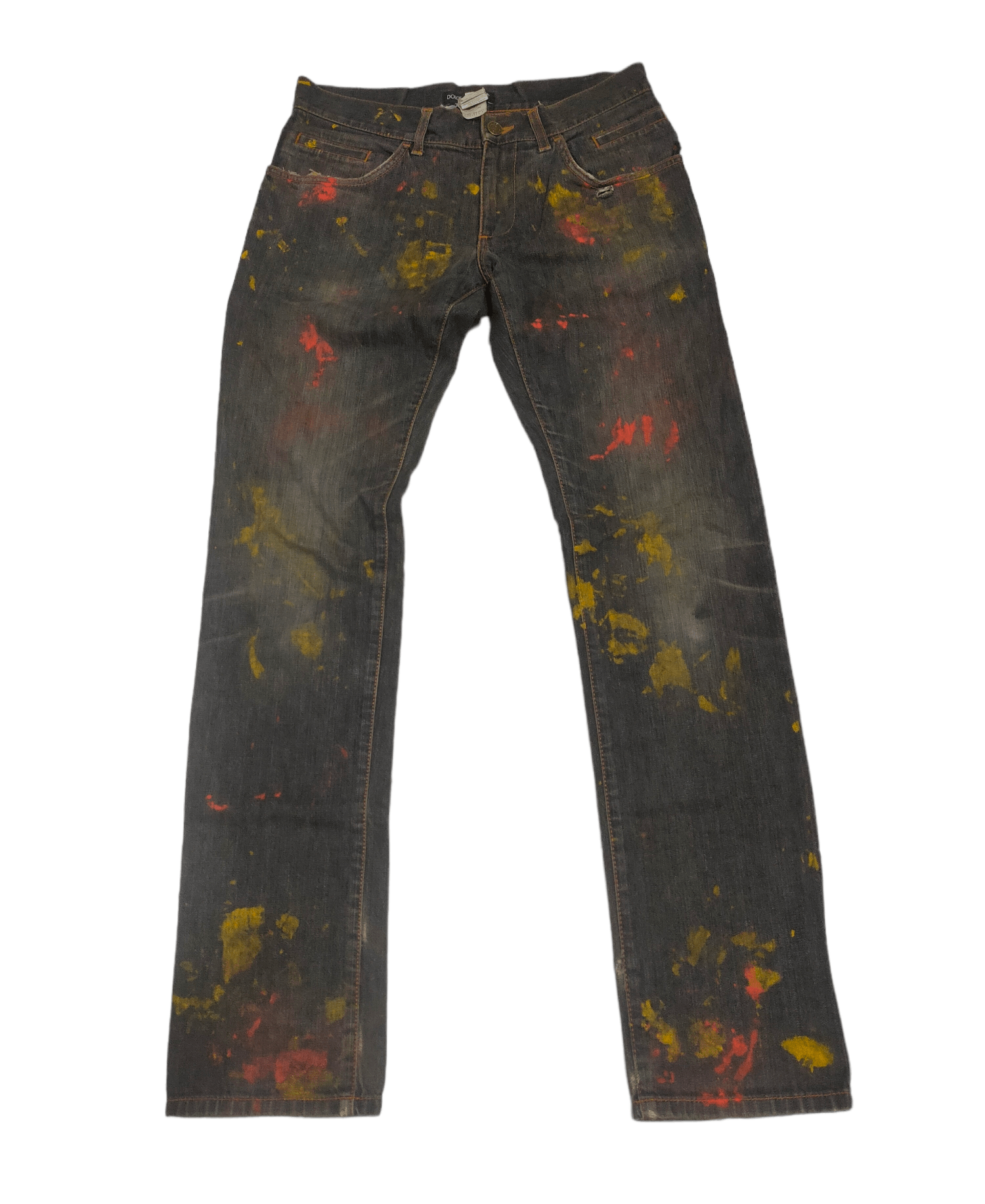 Custom made paint splatter jeans