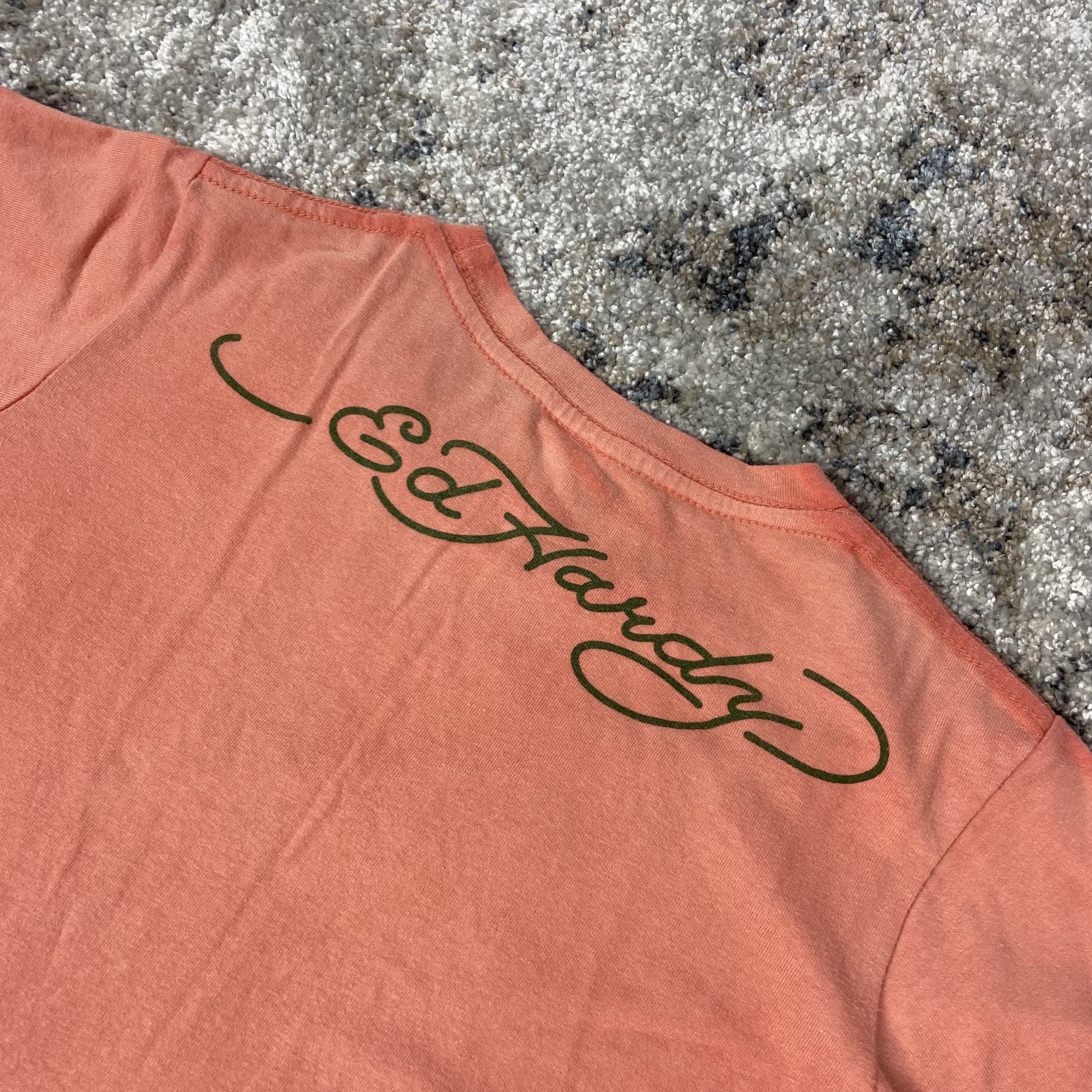 Christian Audigier ED HARDY PEACH Y2K PUNK SWAROVSKI RARE RETRO TOP TEE - 626 Size M / US 6-8 / IT 42-44 - 10 Thumbnail