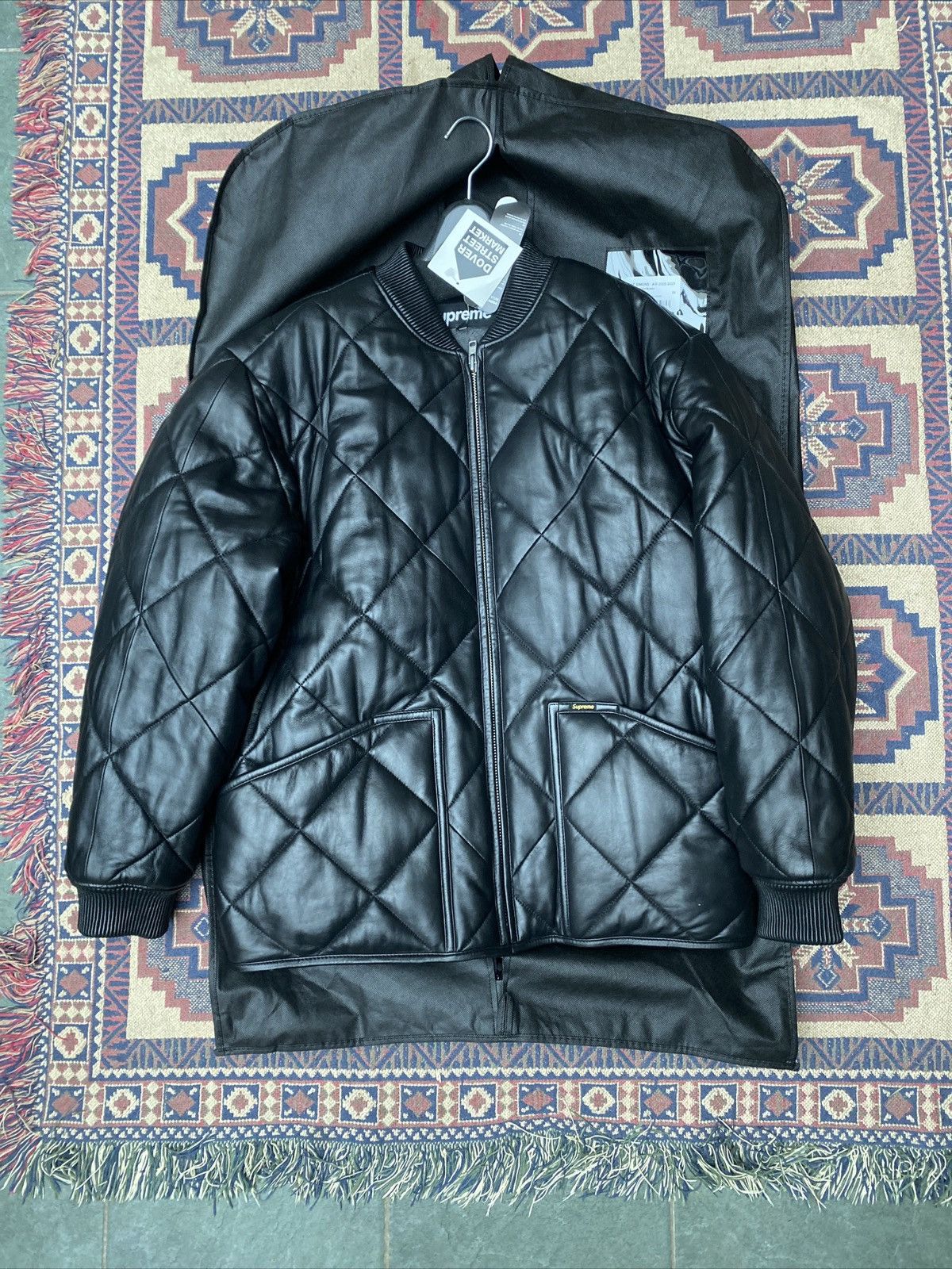 Supreme Quilted Leather Work Jacket XL - ダウンジャケット